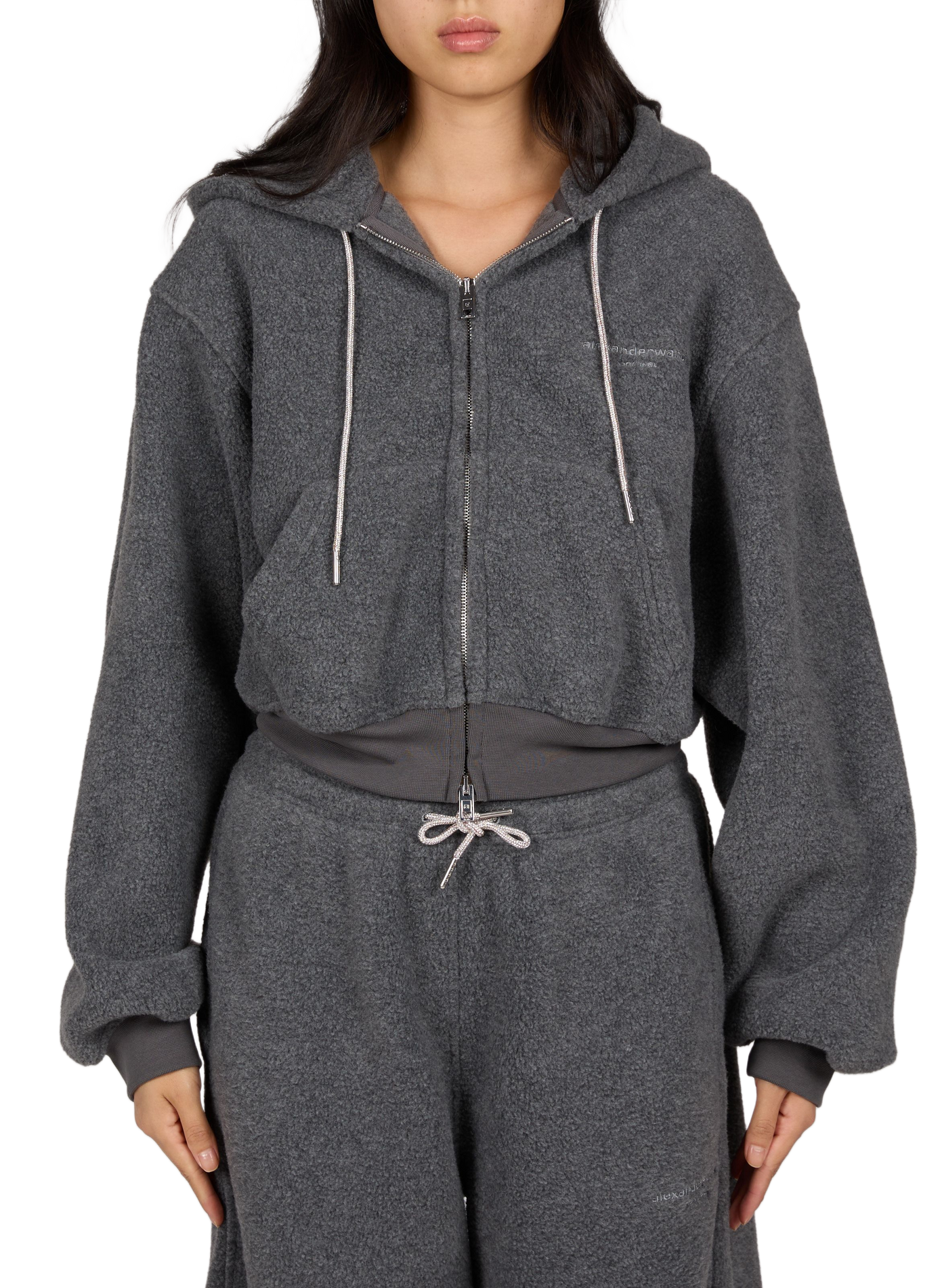 Oversized zip-up hoodie ALEXANDER WANG Grey