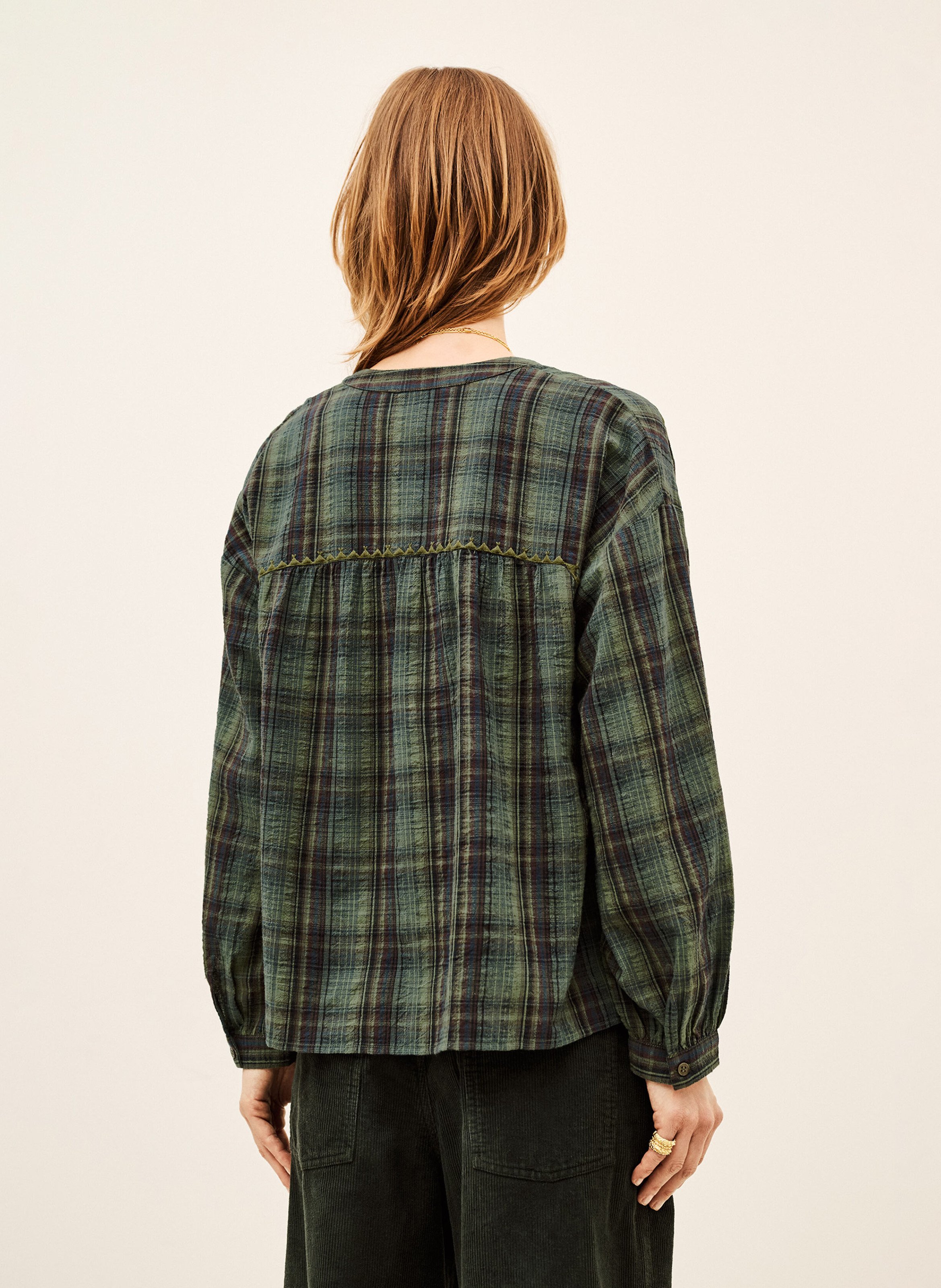 Chemise ample en coton et lin sisi BA&SH Vert