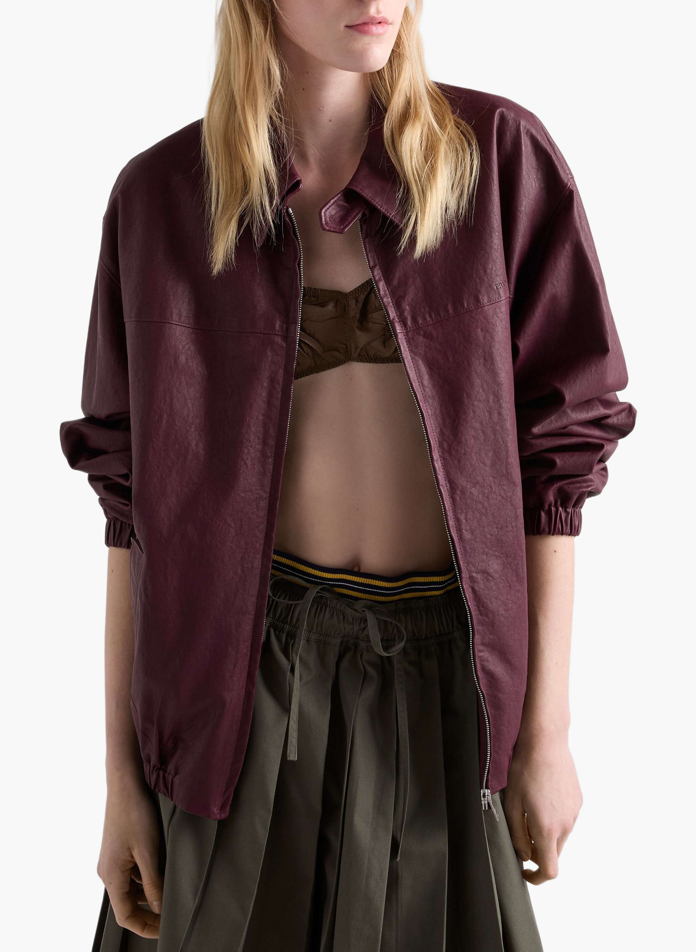 Veste en cuir nappa PRADA Violet