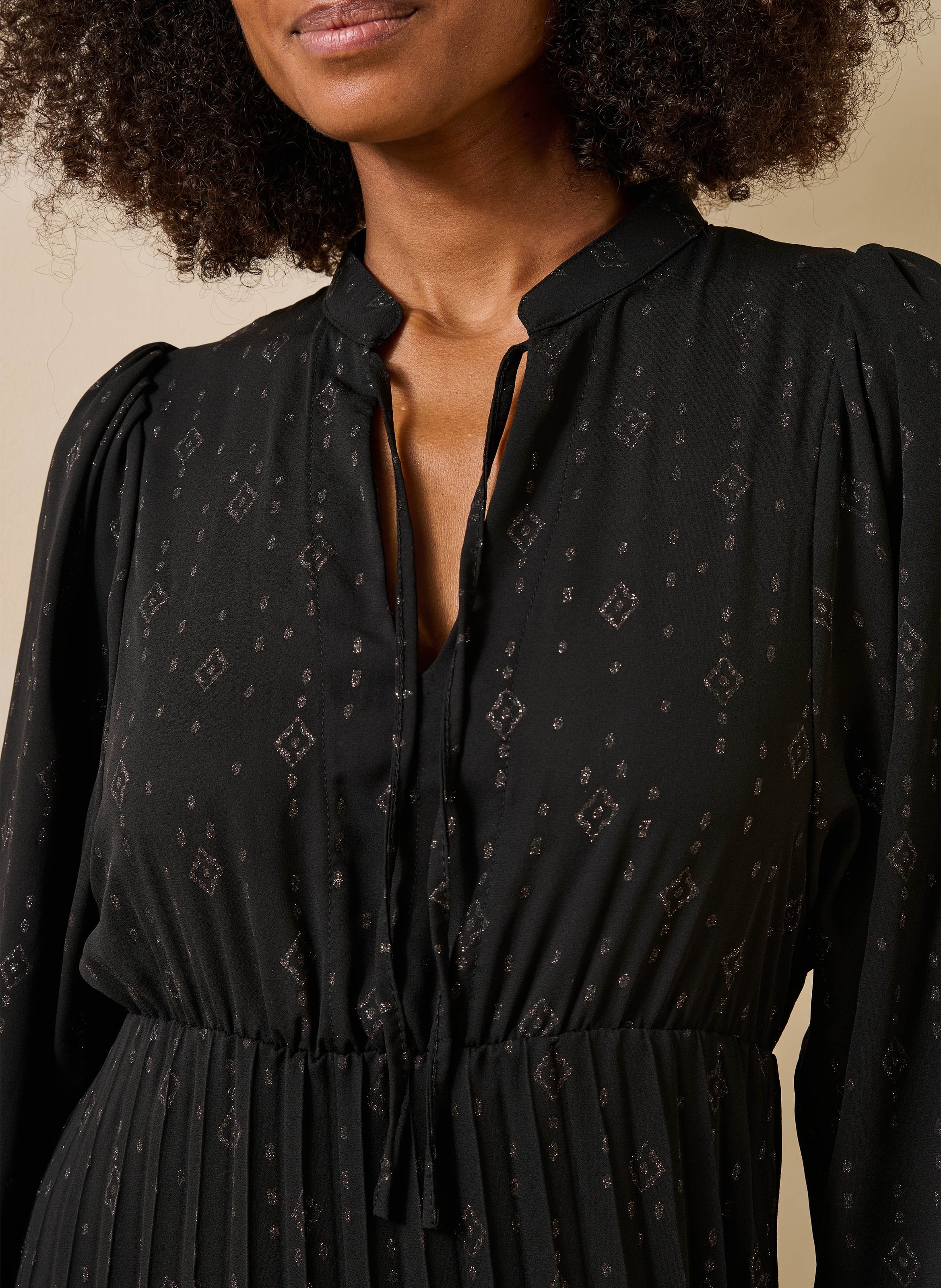 Lange jurk met print LA FEE MARABOUTEE Zwart