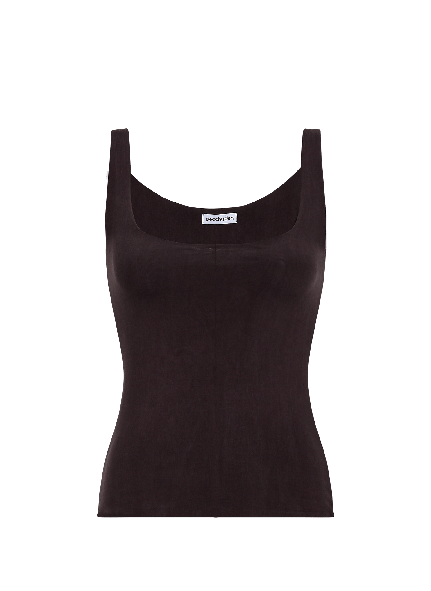 Rechte top met ronde hals PEACHY DEN Bruin