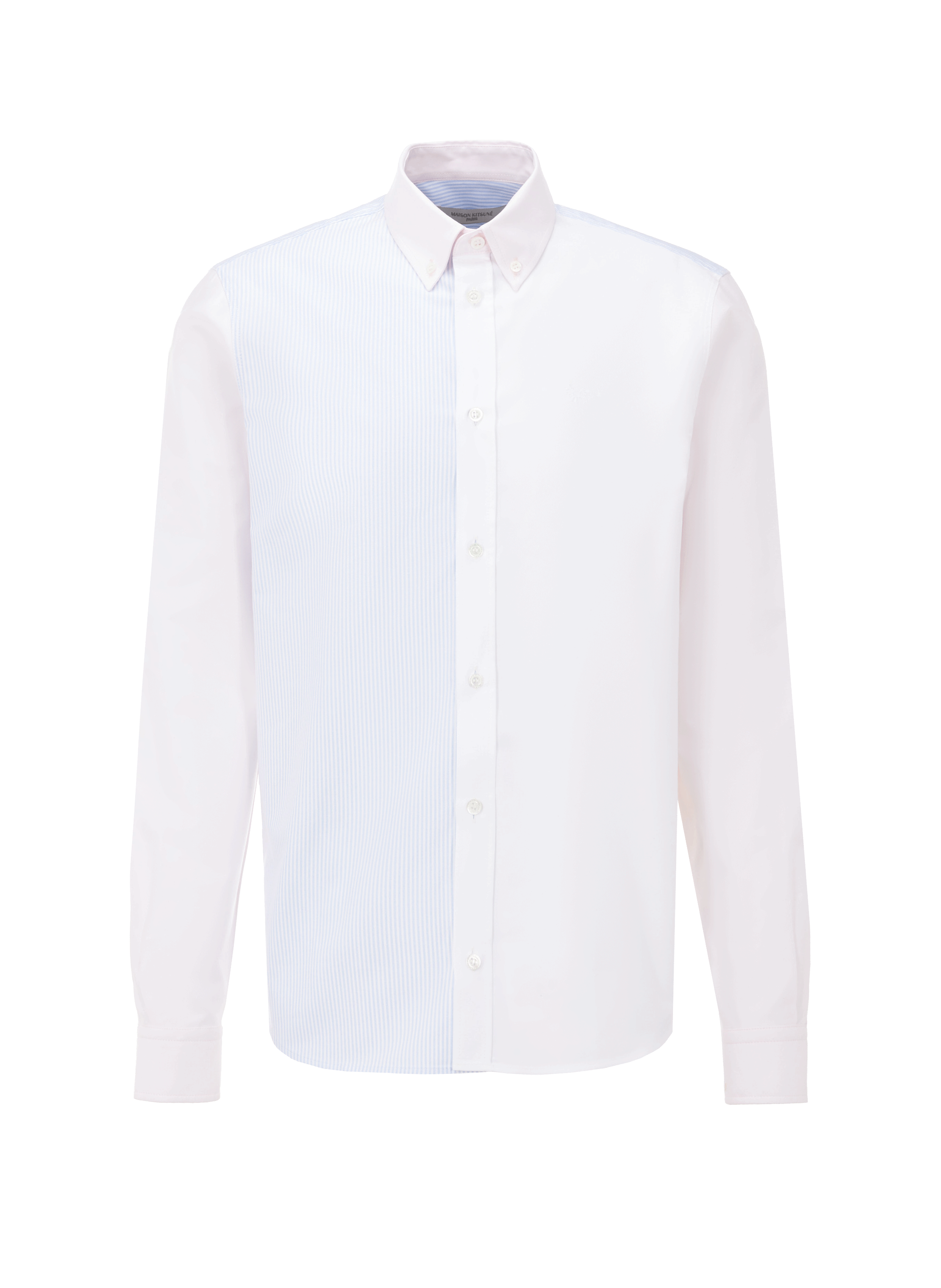 Chemise Color Block à rayures en coton oxford