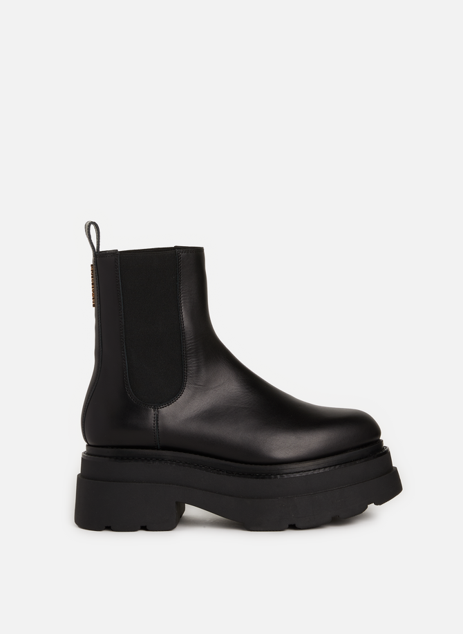ALEXANDER WANG leather platform ankle boots
