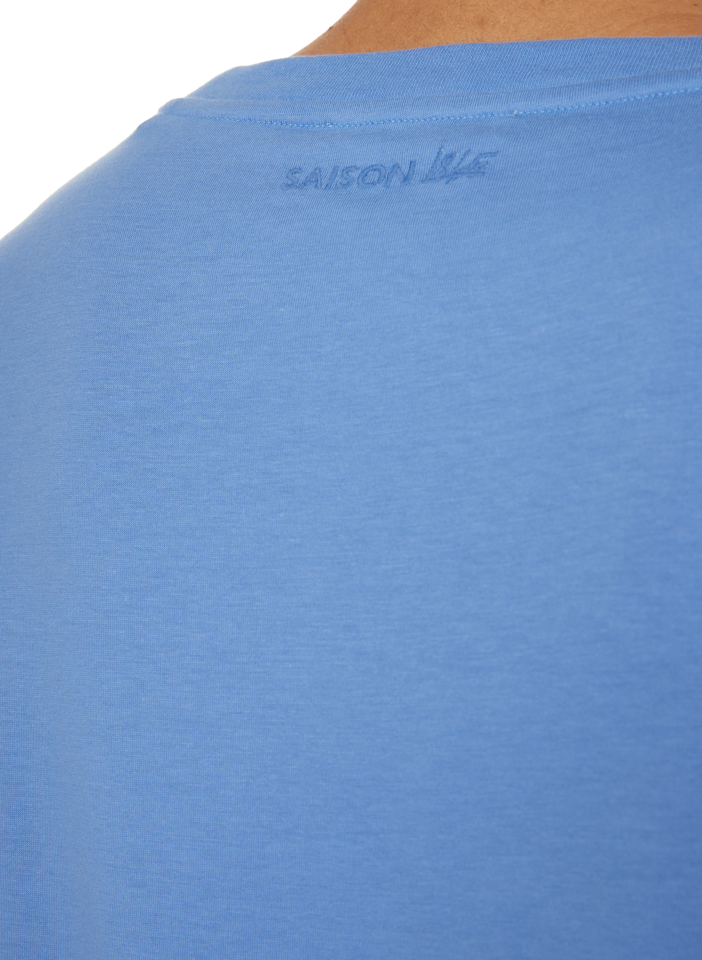 T-shirt Baff col rond en coton SAISON 1865 Bleu