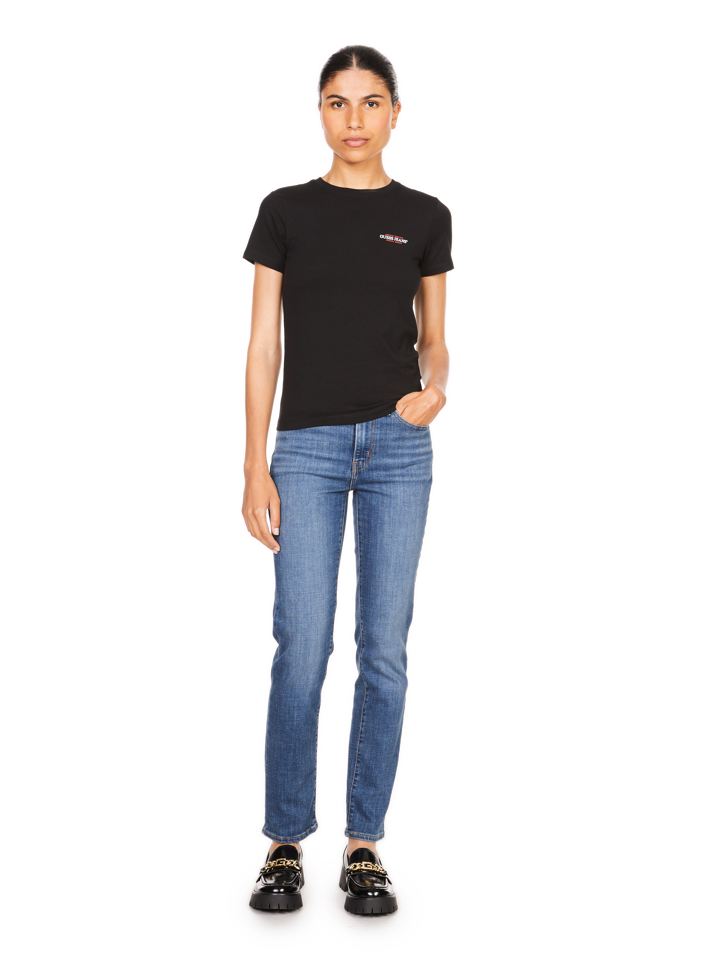 Cotton T-shirt GUESS Black