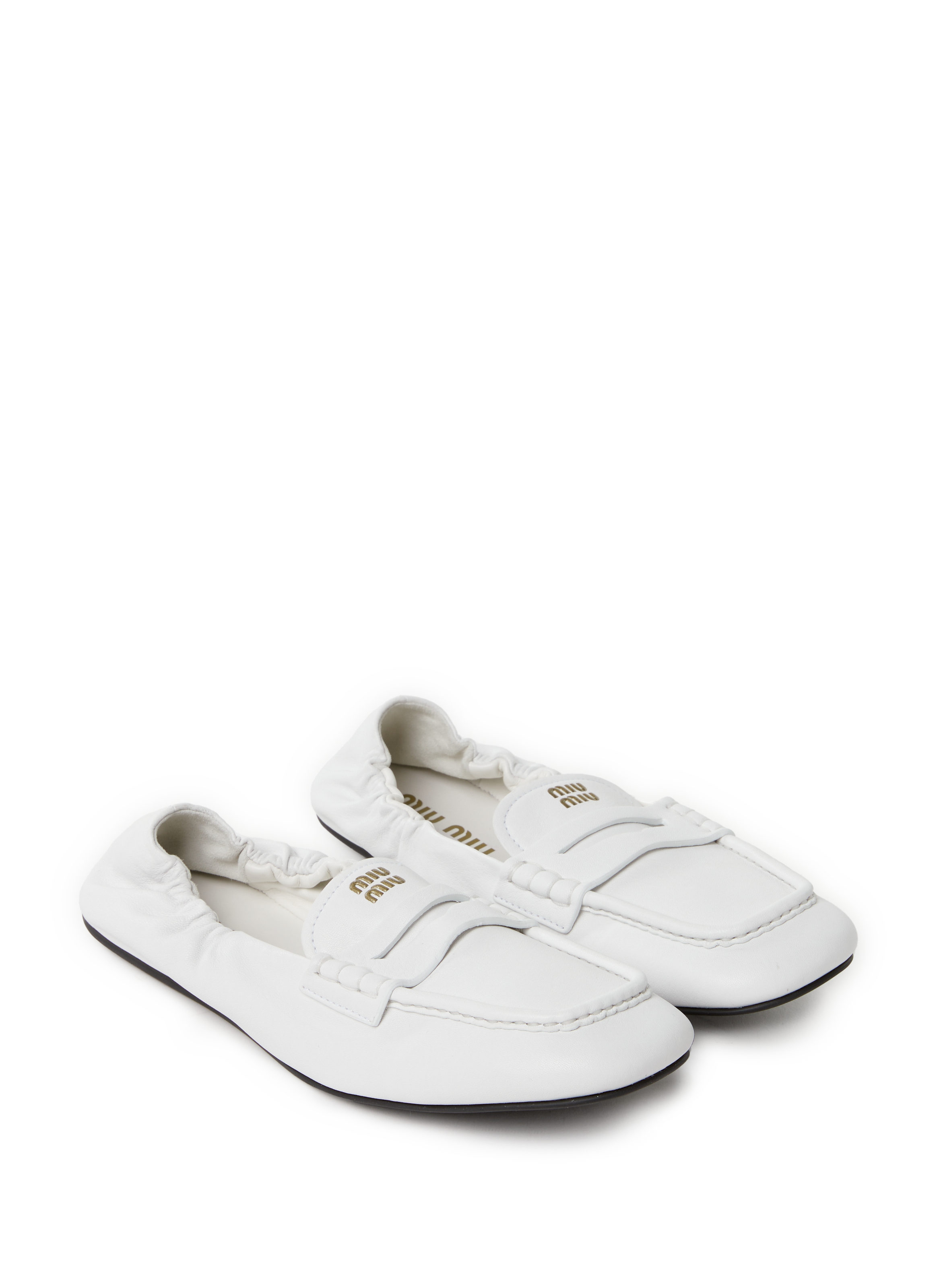 Mocassins en cuir suédé MIU MIU Blanc