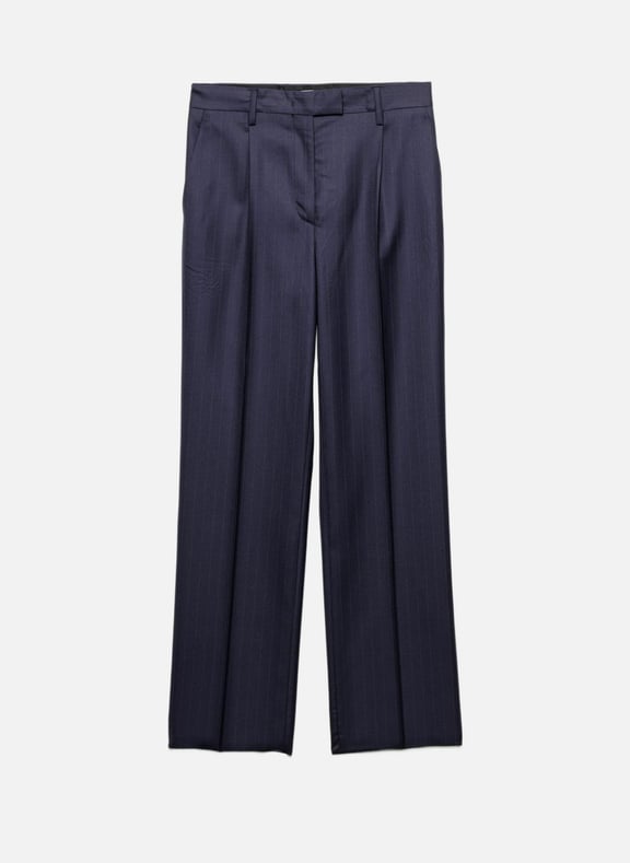 Pantalon en laine à fines rayures Bleu by PRADA PRADA Pantalon en laine à fines rayures Bleu