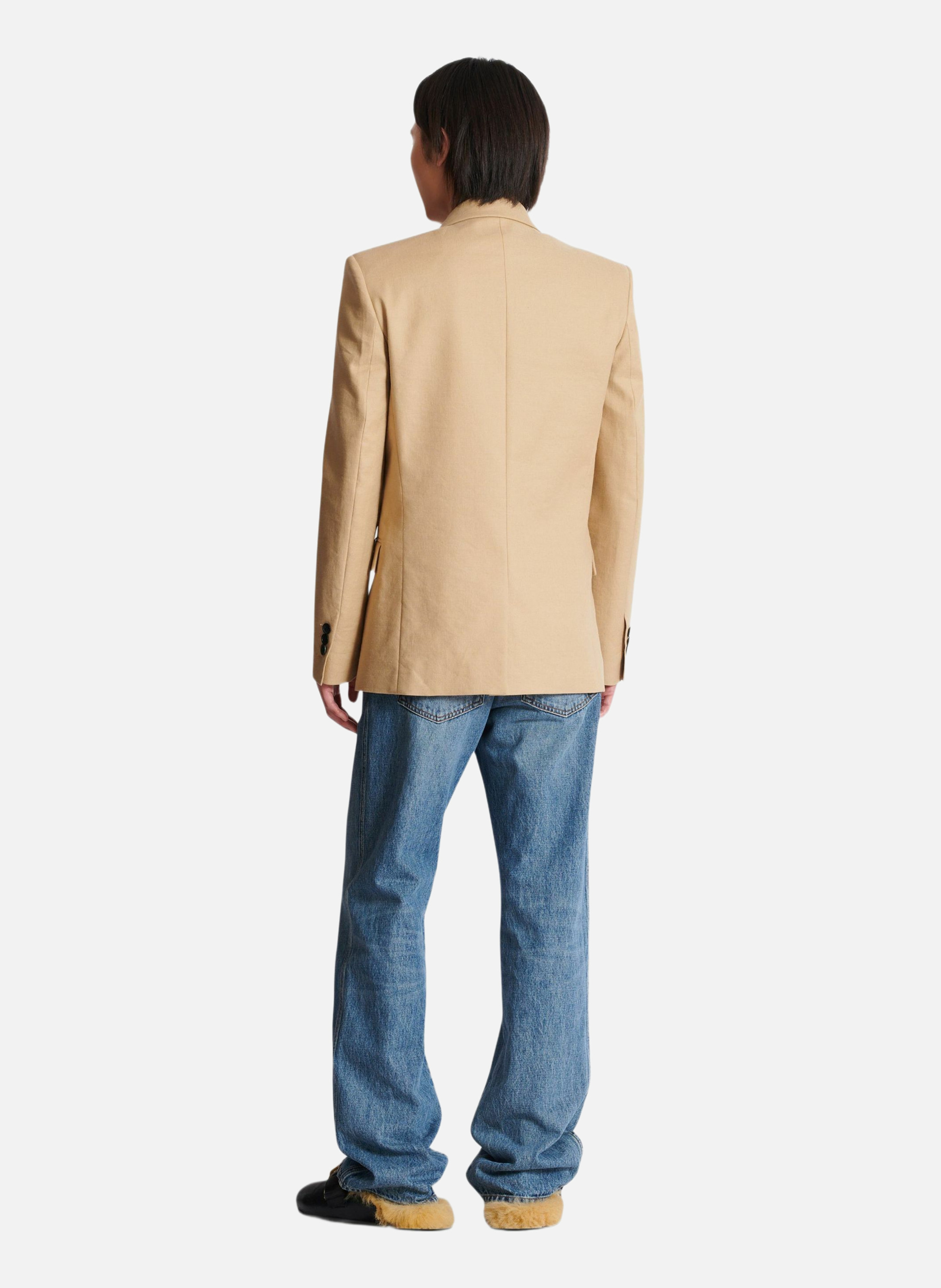 Veste 2 boutons en toile BALMAIN Beige