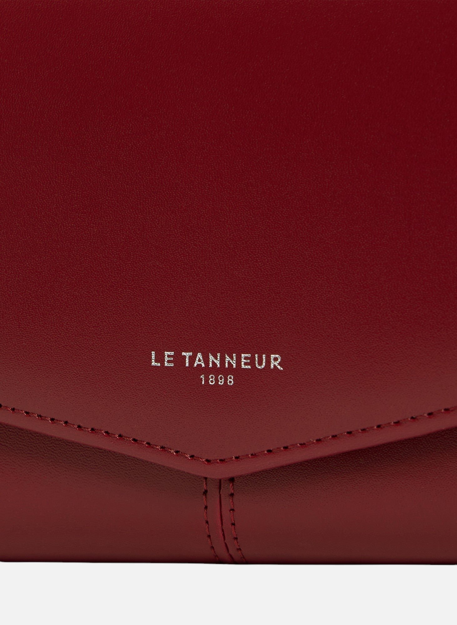 Portefeuille moyen modèle charlotte en cuir lisse LE TANNEUR Rouge