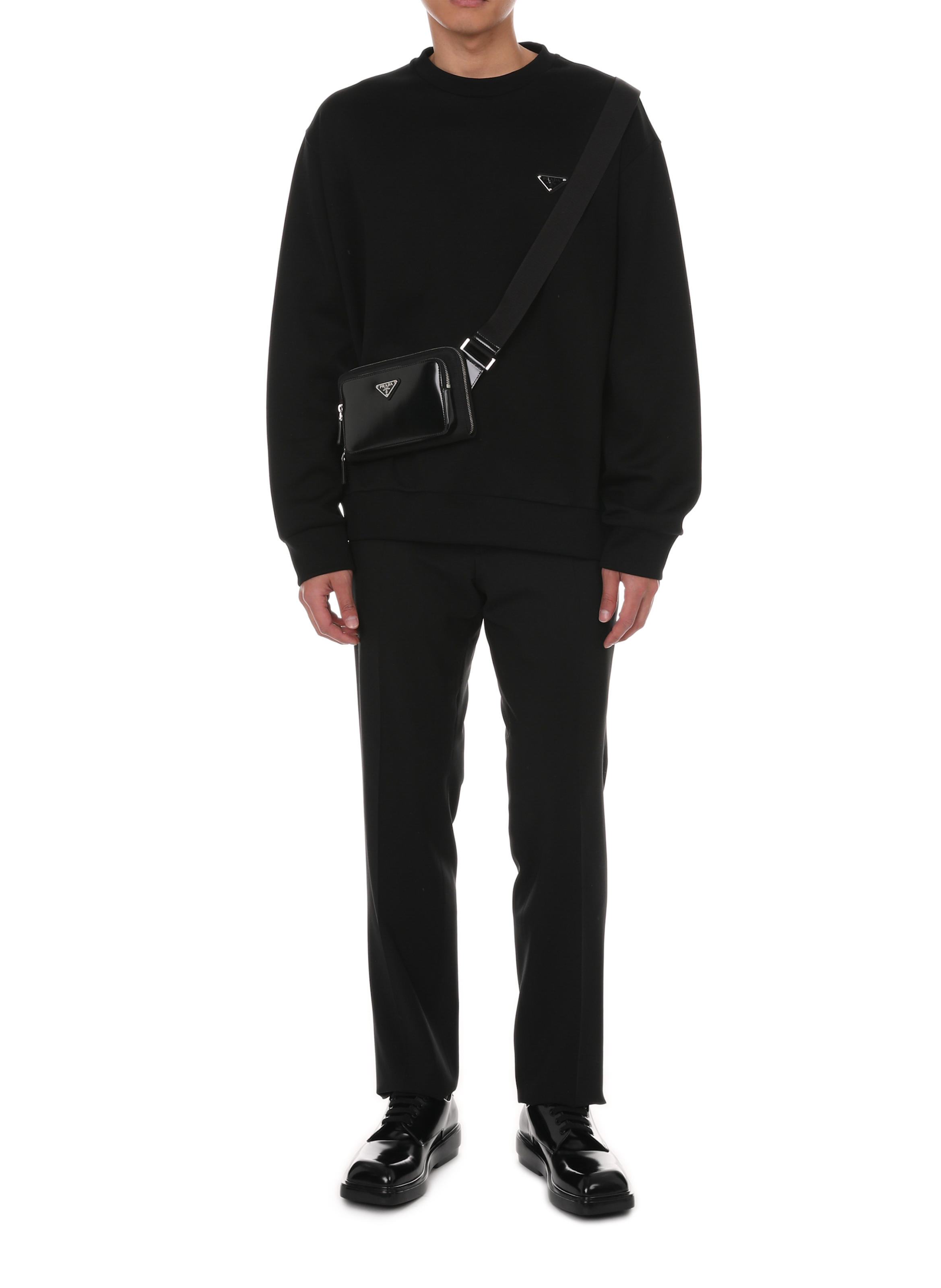 Mixed cotton sweatshirt PRADA Black