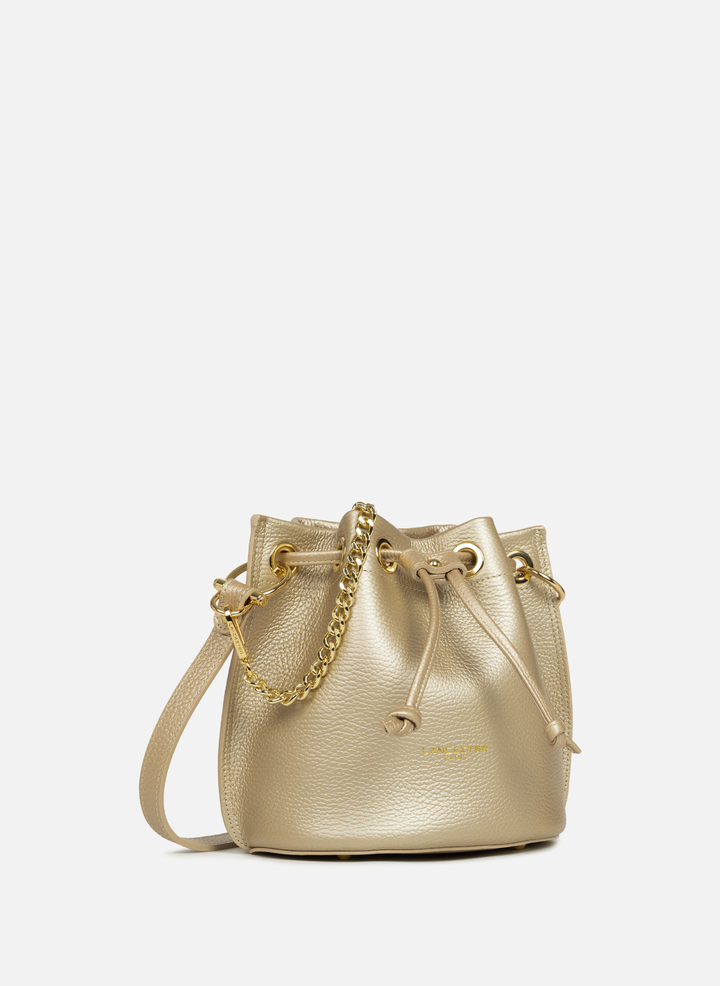 Petit sac bourse - alba double LANCASTER Doré