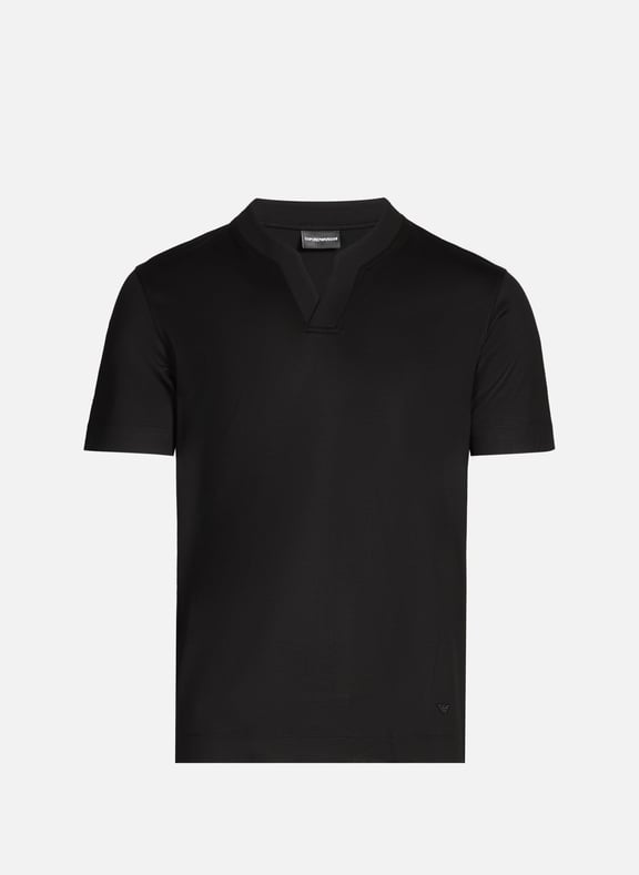 Lyocell and cotton T-shirt Black by EMPORIO ARMANI EMPORIO ARMANI Lyocell and cotton T-shirt Black