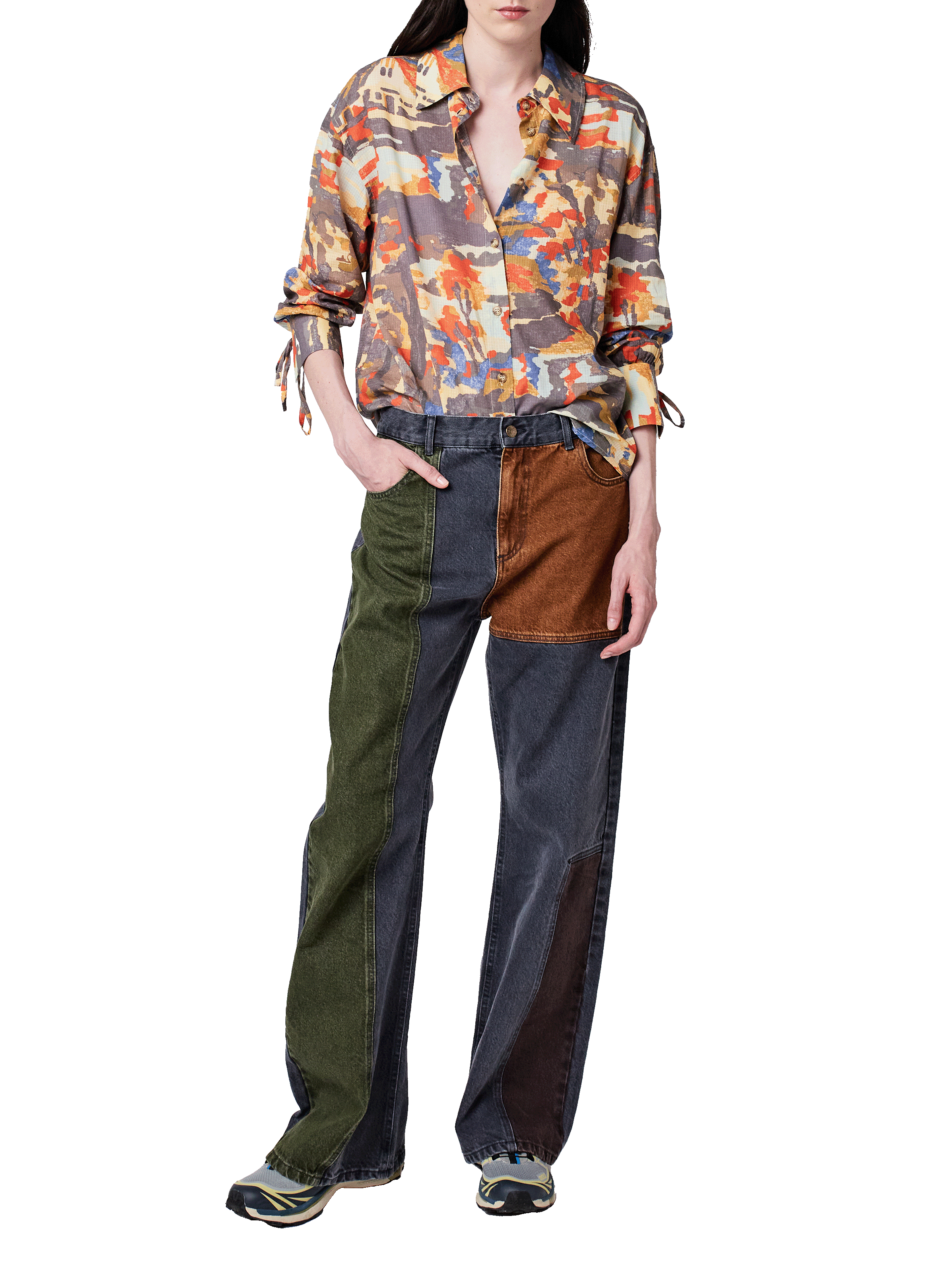 Pantalon effet patchwork en coton BOBO CHOSES Multicolore