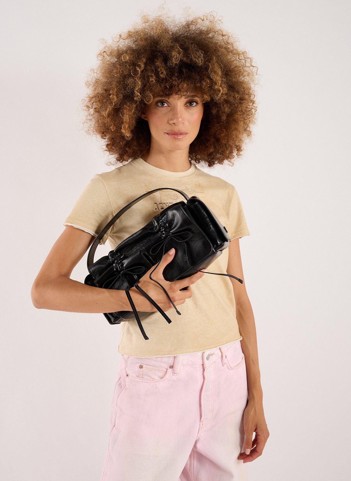 Sac à main en cuir Multipocket ACNE STUDIOS Noir