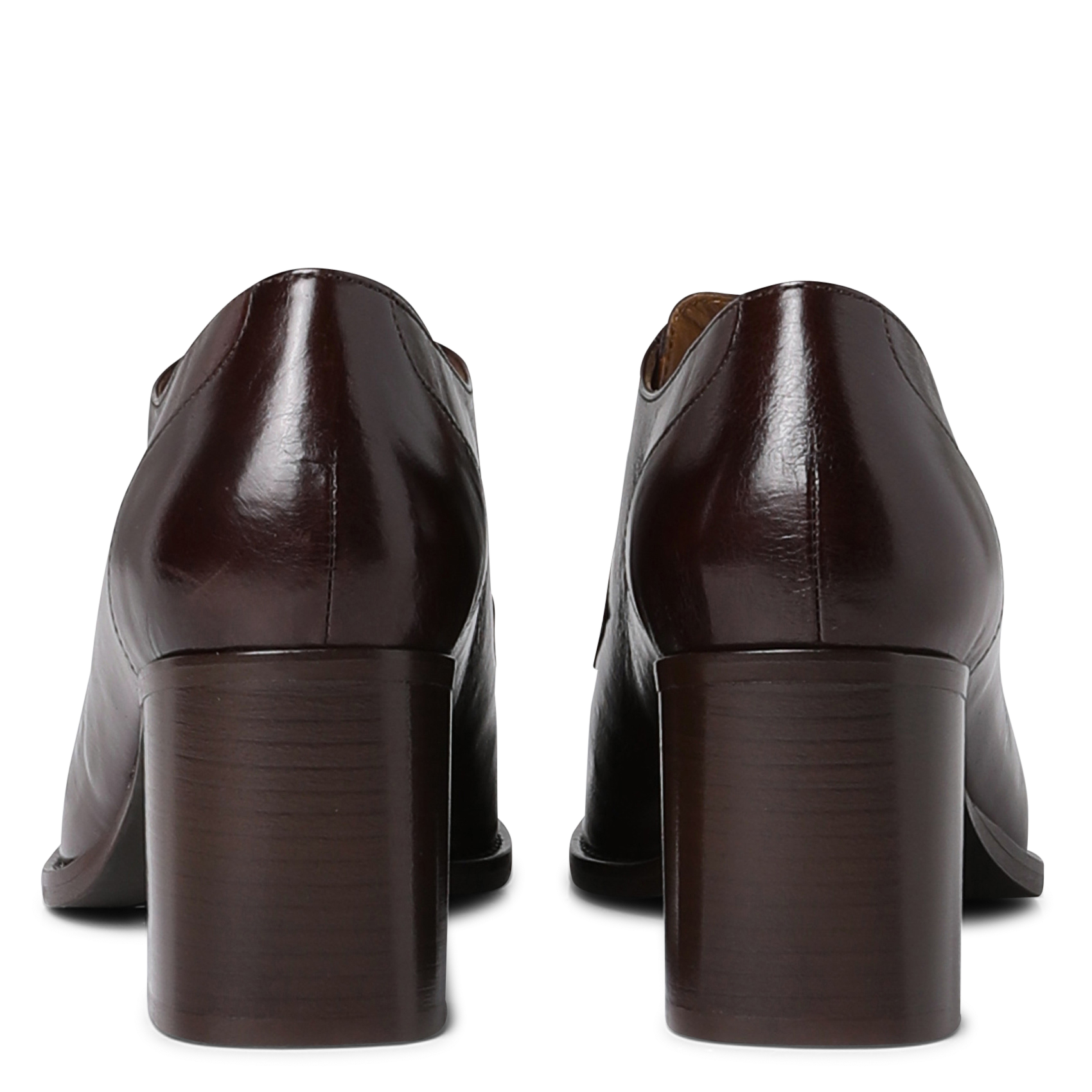 Mocassins vernis à talons en cuir viva MAISON 123 Marron