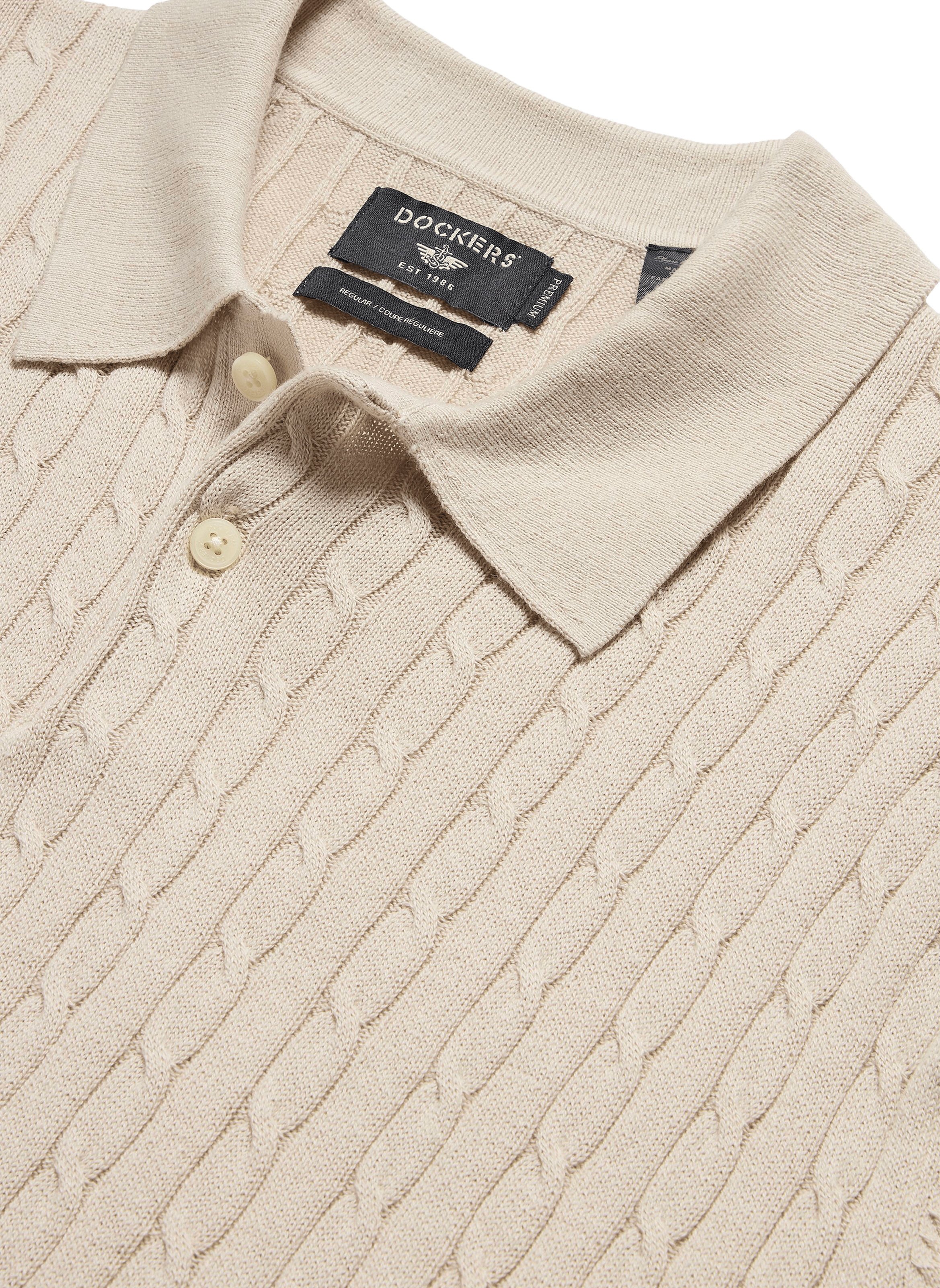 Striped polo in blended cotton DOCKERS Beige