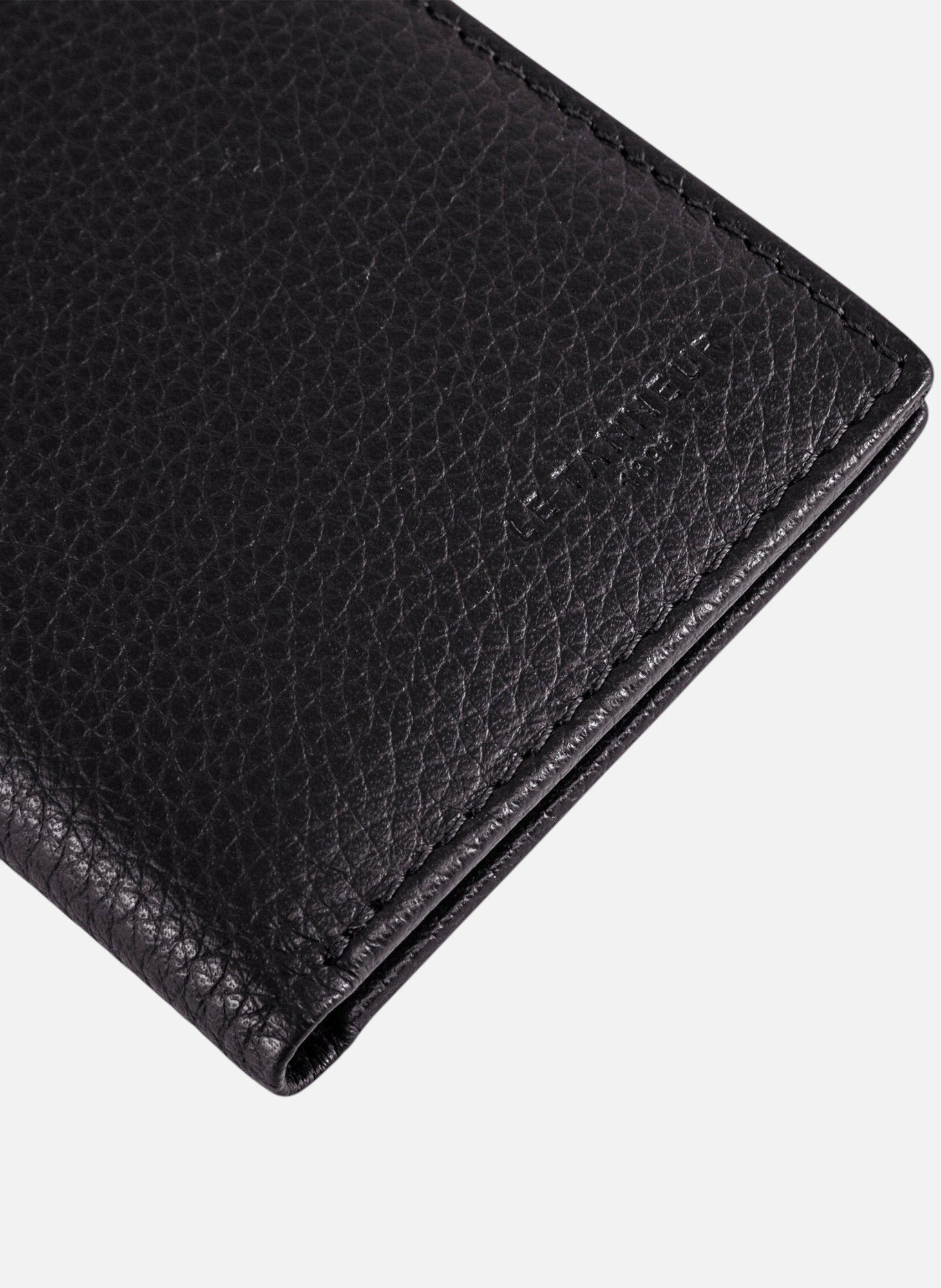 Petit porte cartes charles en cuir grainé LE TANNEUR Noir