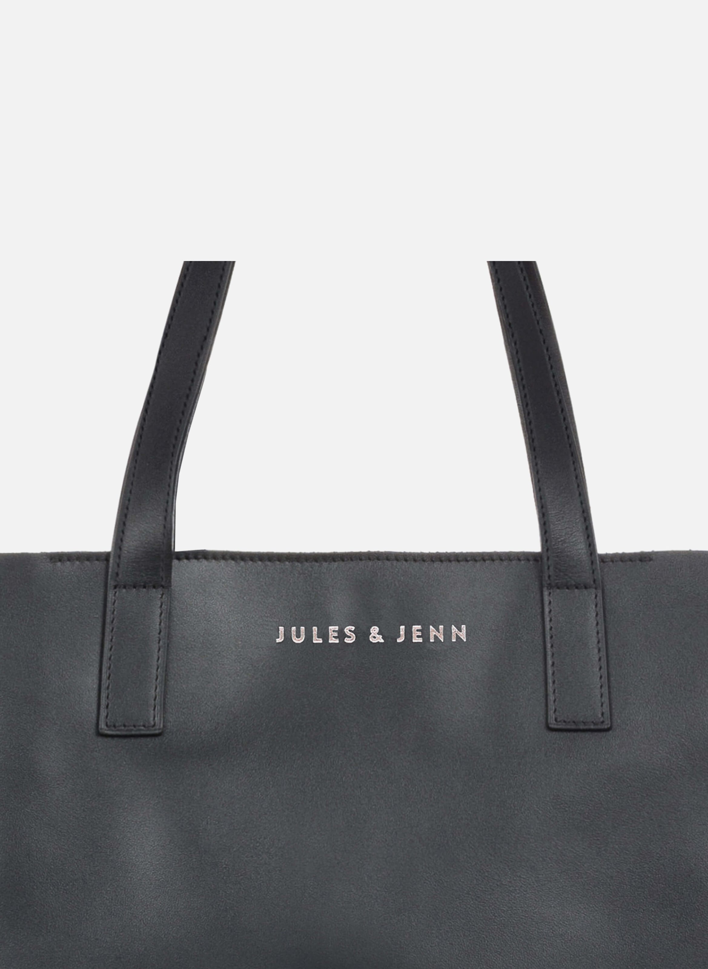 Sac cabas cuir lisse JULES & JENN Noir