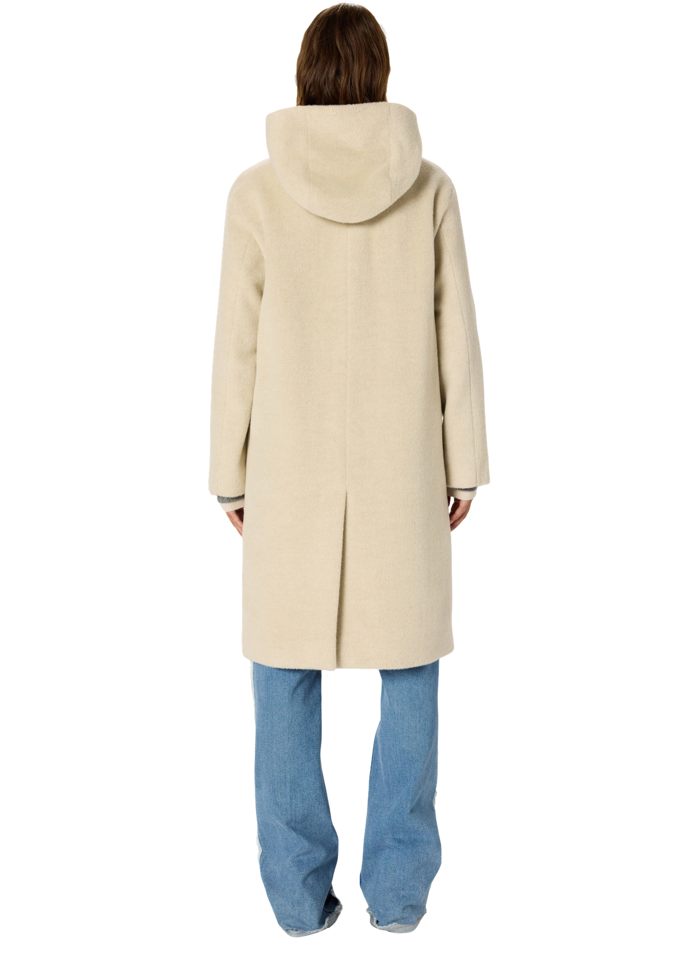 Manteau à capuche en laine et alpaga - malou GERARD DAREL Beige