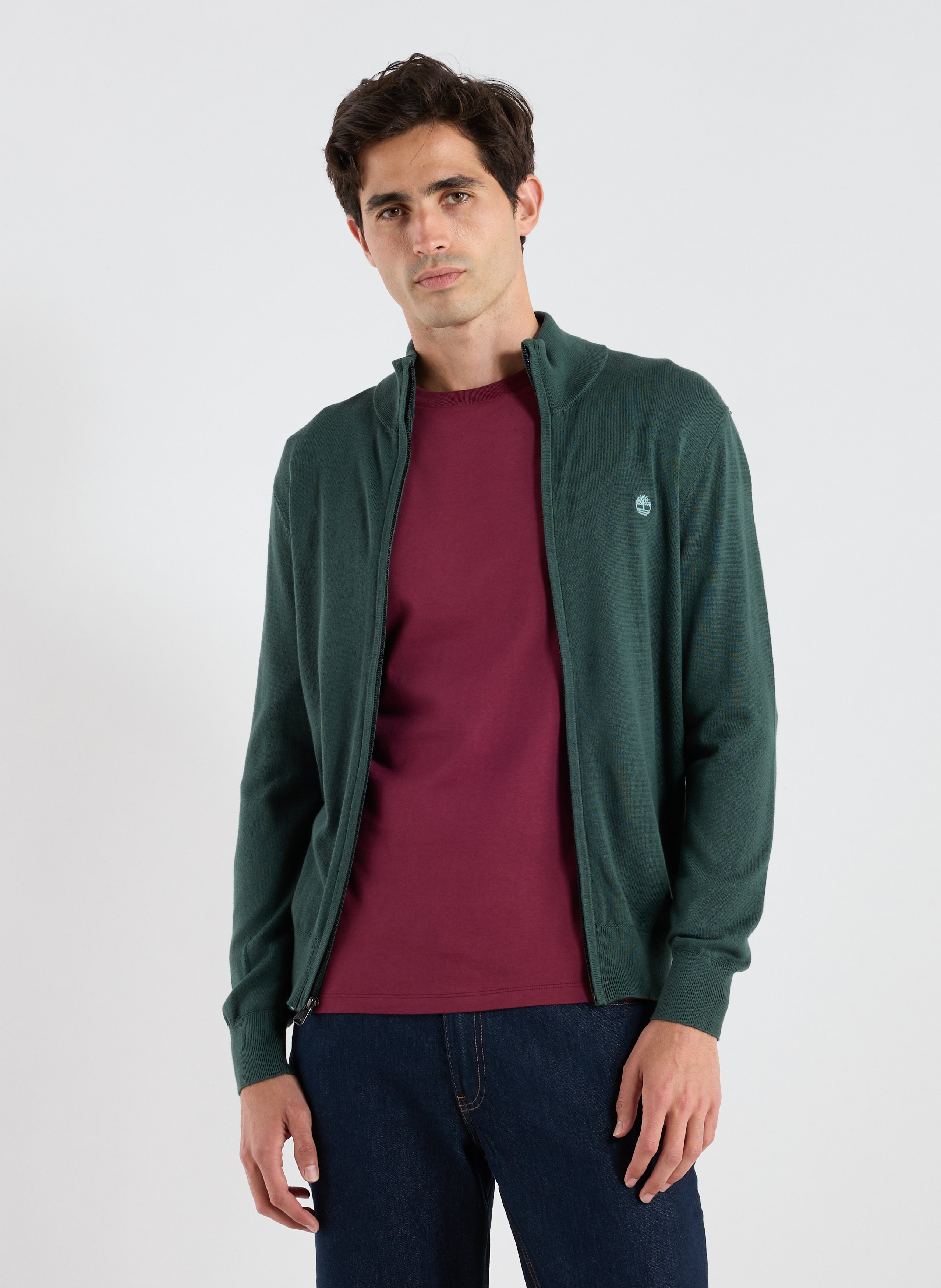 TIMBERLAND Gilet zippé en coton Vert