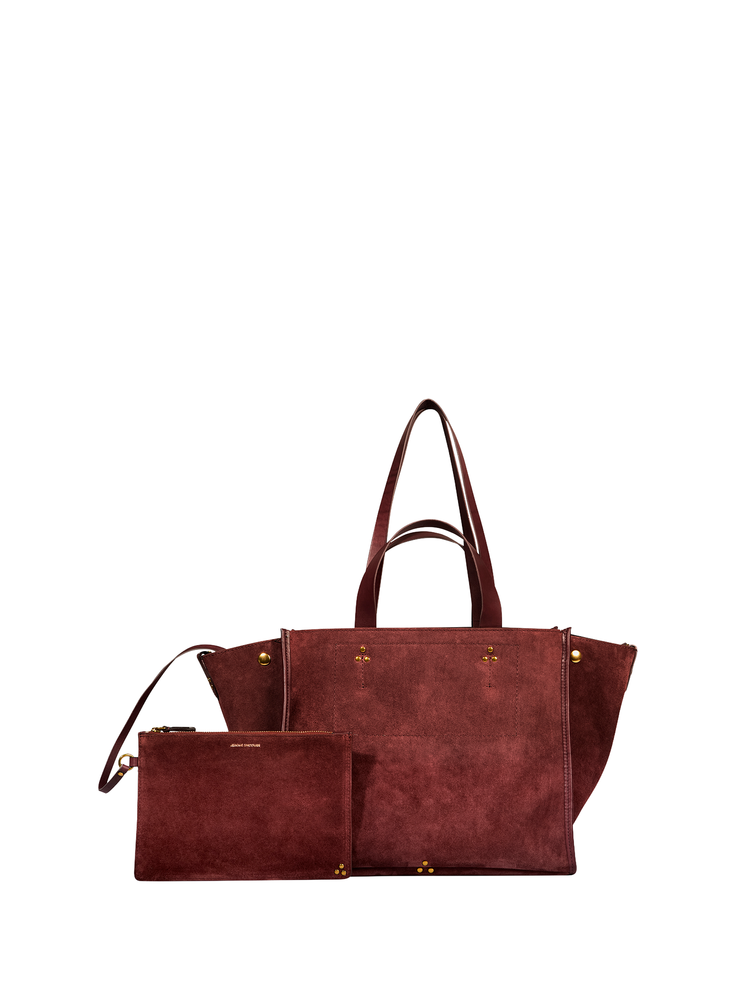 JÉRÔME DREYFUSS Léon M calfskin suede tote bag Red