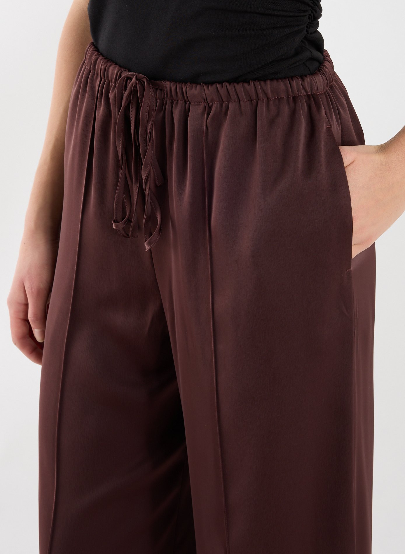 Tsana satin wide-leg pants TOPSHOP Red