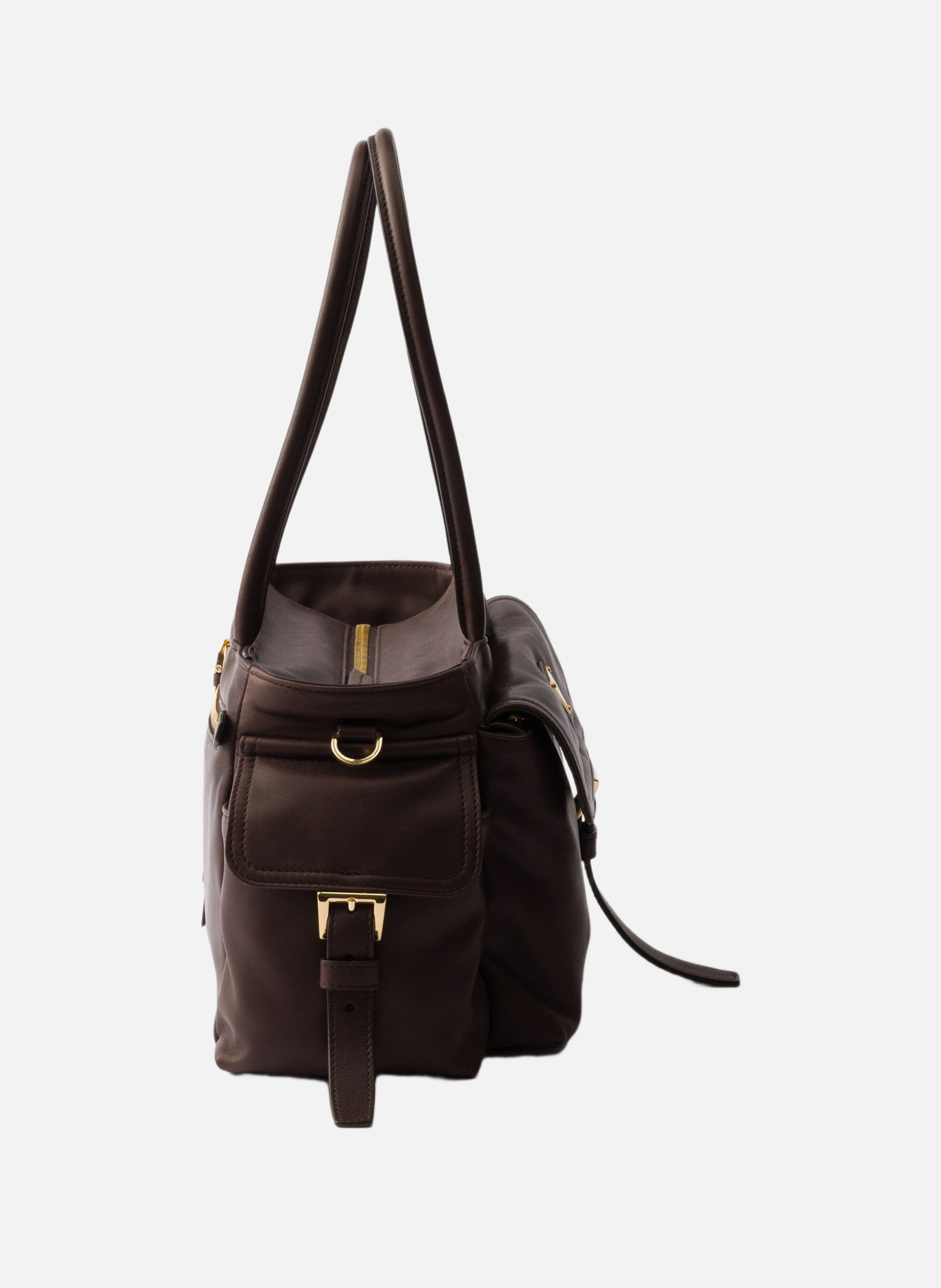 Sac cabas prada explore en cuir nappa PRADA Marron