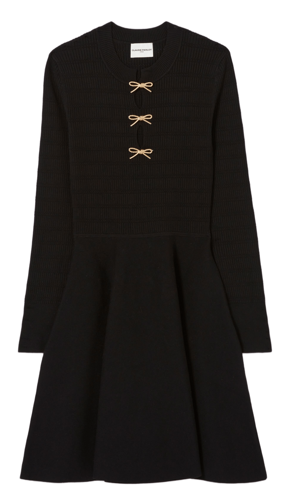 Robe courte cintrée à détails nœuds manivelle CLAUDIE PIERLOT Noir