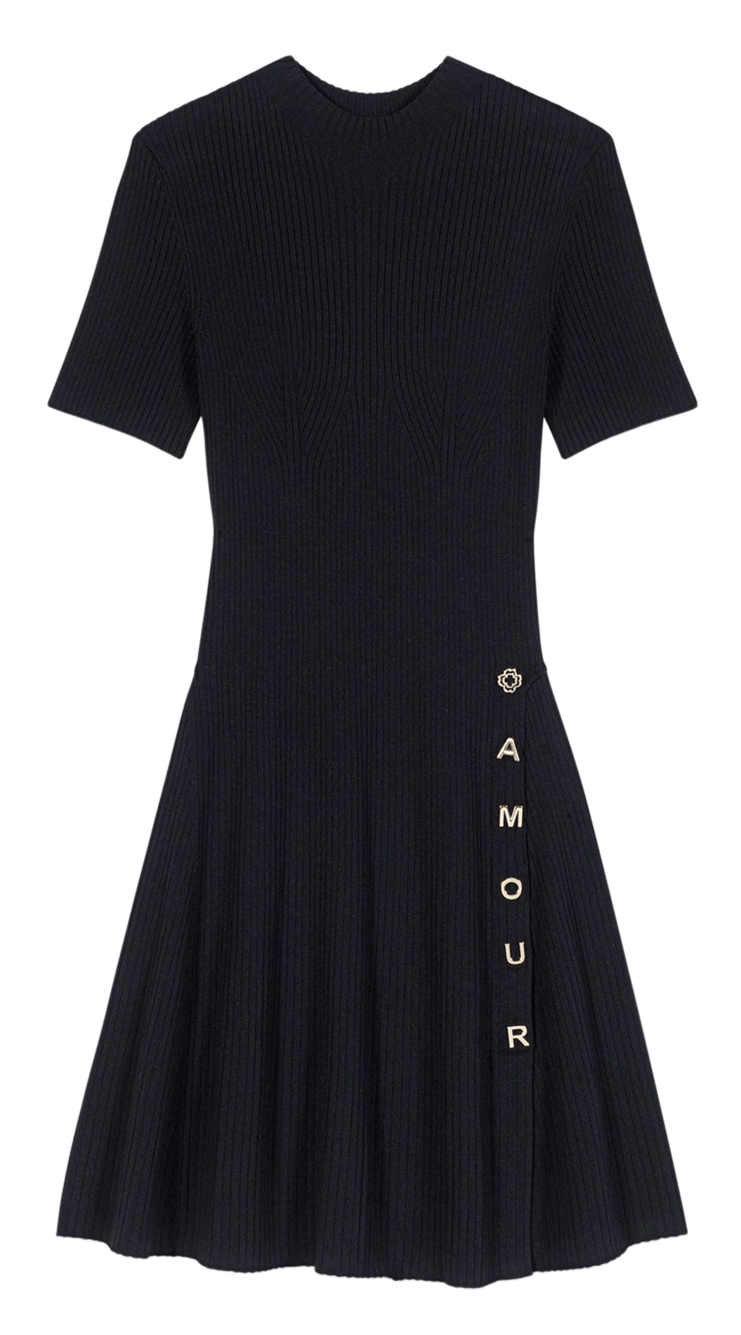 Robe courte col montant MAJE Noir