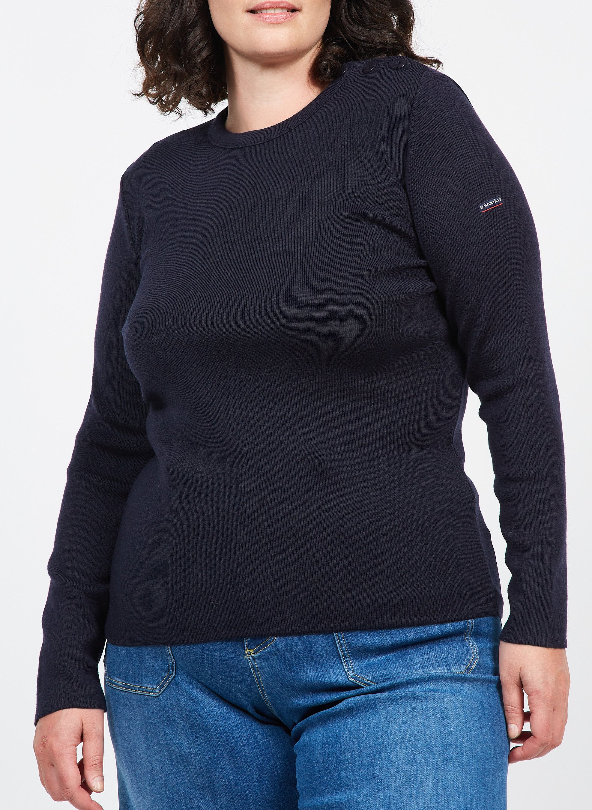 Pull col rond rayé en laine briac ARMOR-LUX Bleu