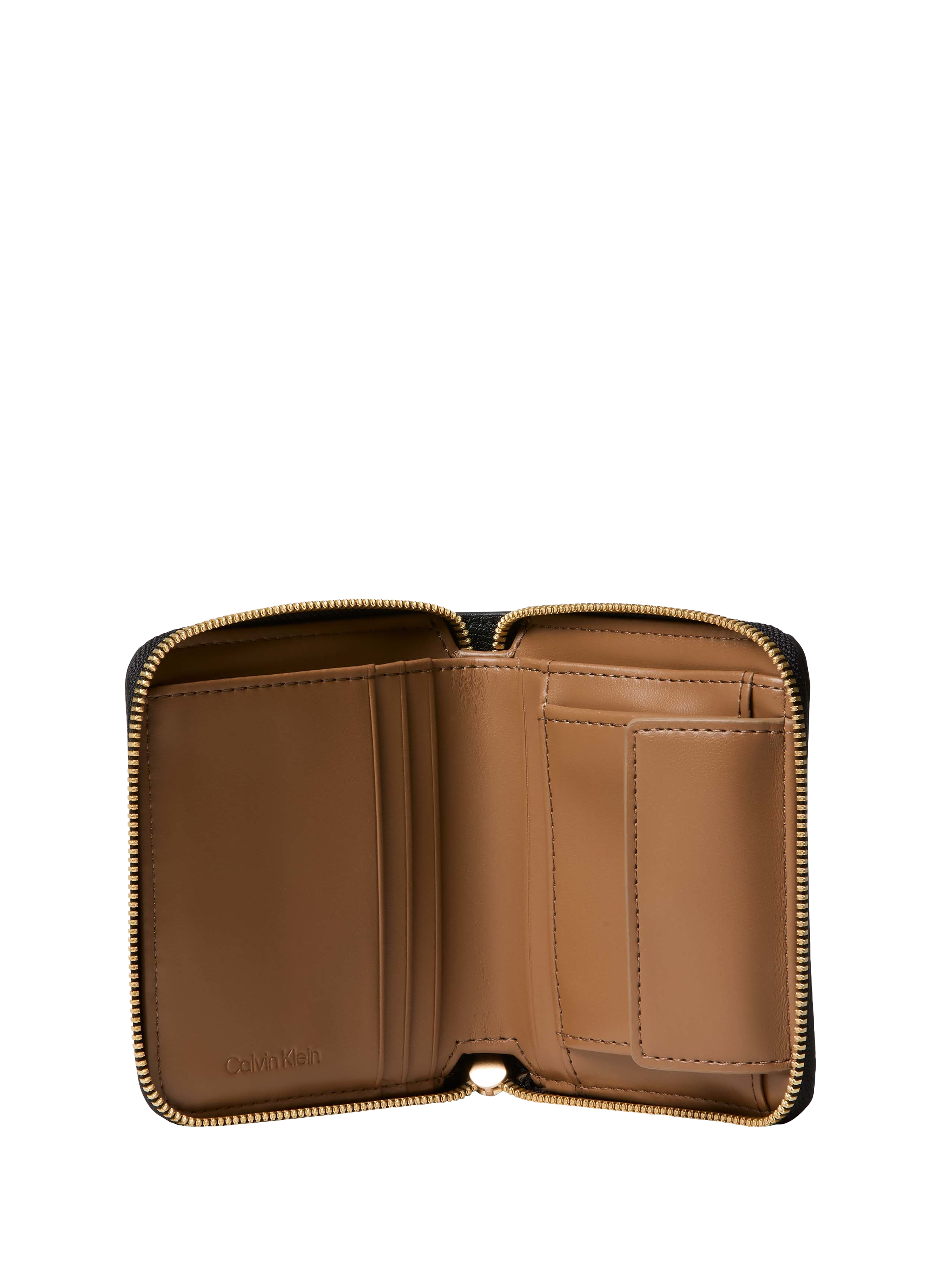 Petit portefeuille zippé CALVIN KLEIN Beige