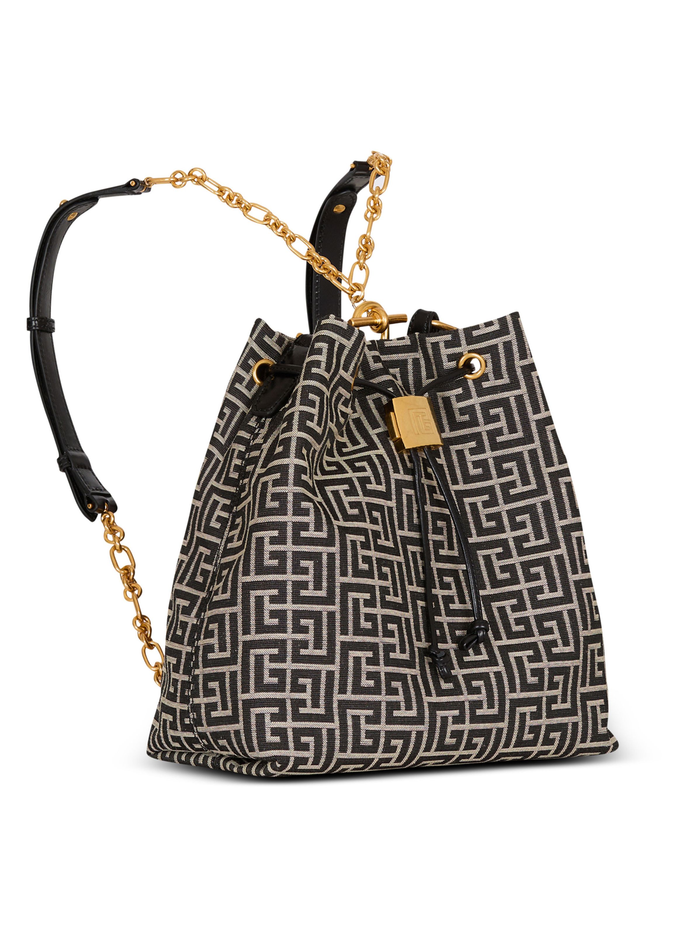 Sac à dos pulse en jacquard monogramme BALMAIN Noir