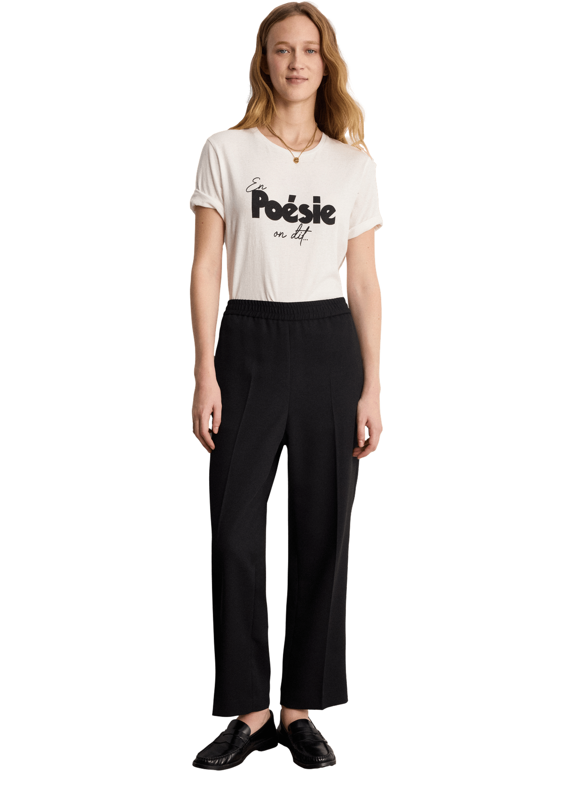 Pantalon fluide 7/8 de tailleur - bessy PABLO Noir