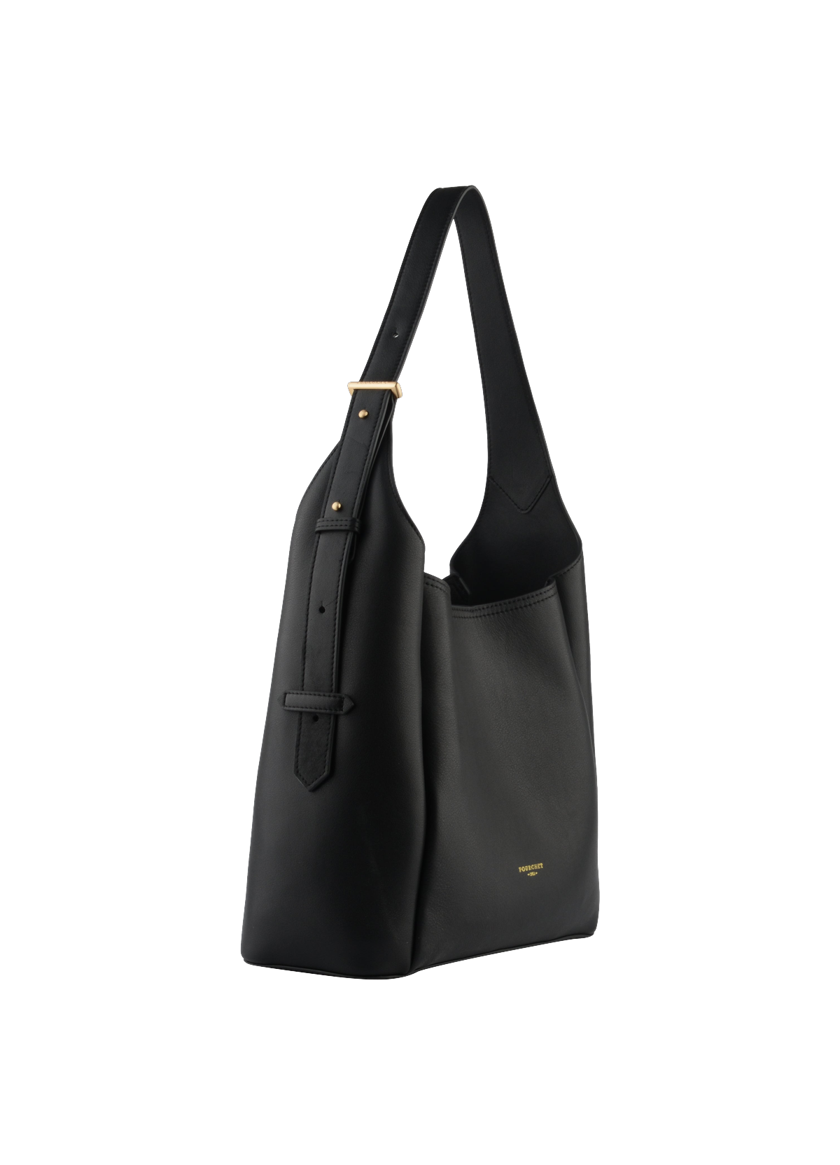 Sévigné | Sac besace hobo GM en cuir de vachette POURCHET Noir