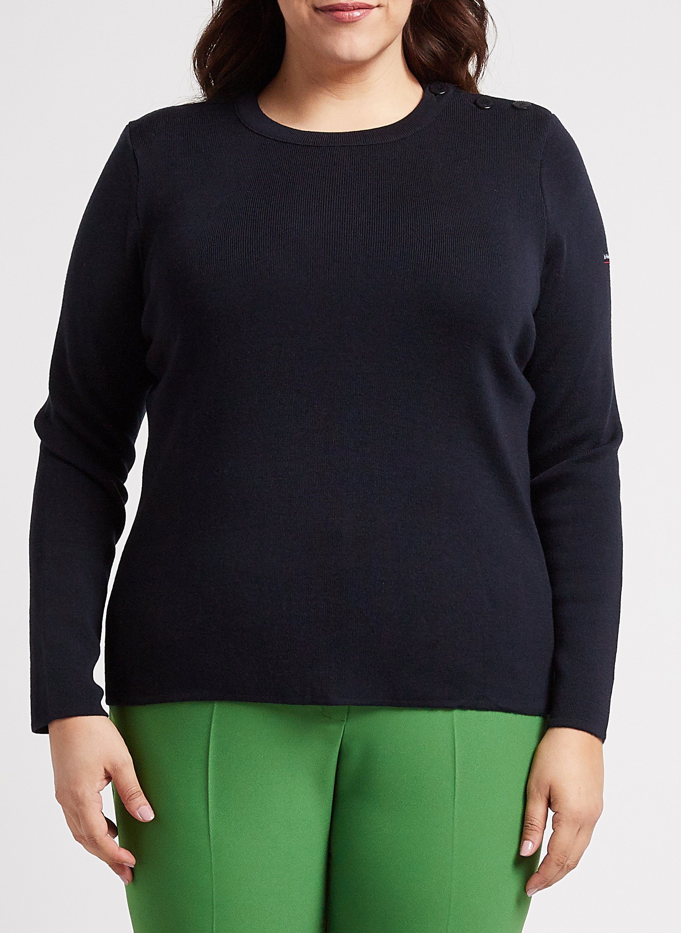 Pull col rond rayé en laine briac ARMOR-LUX Bleu