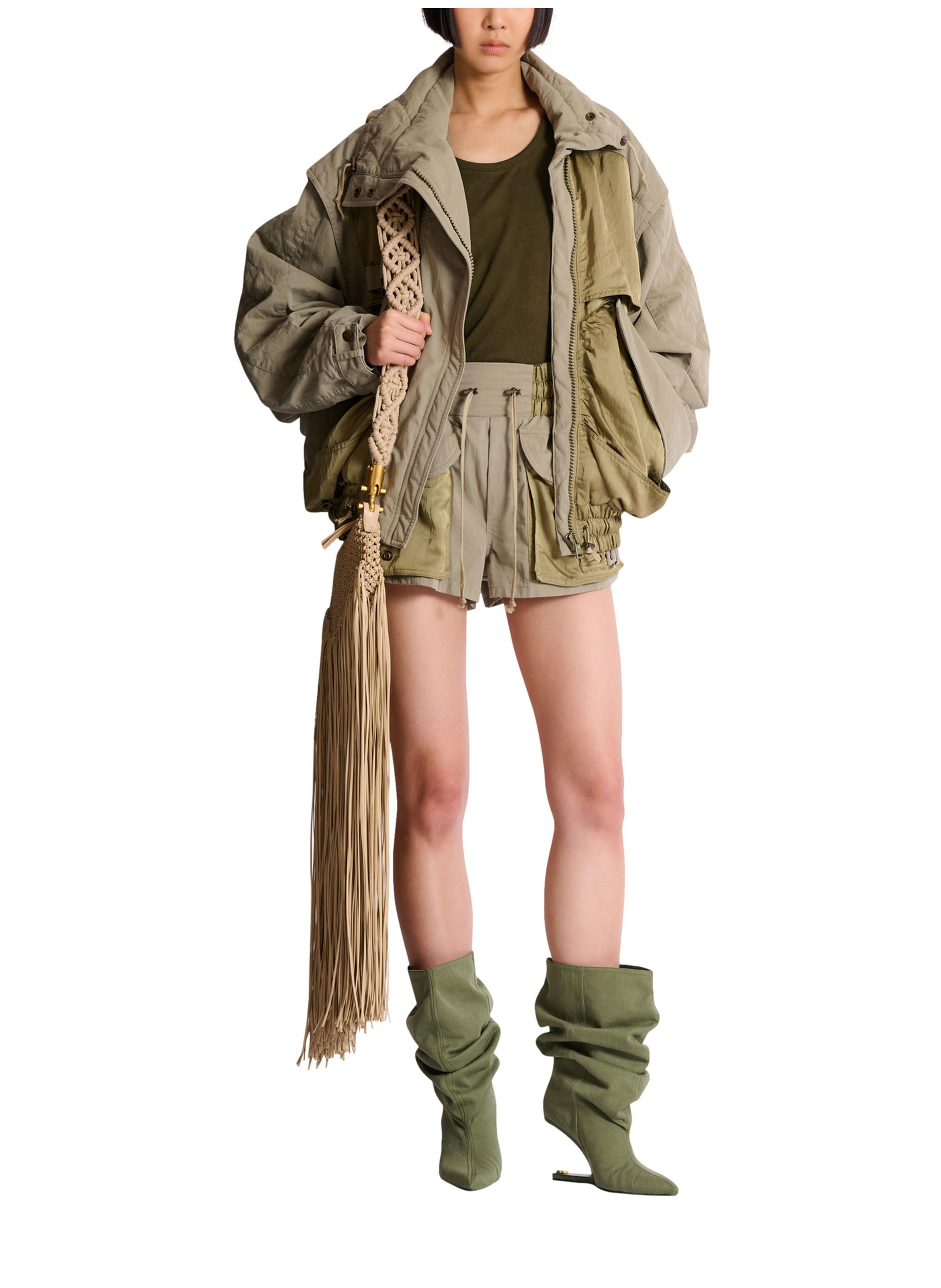 Bomber en coton et sergé BALMAIN Vert