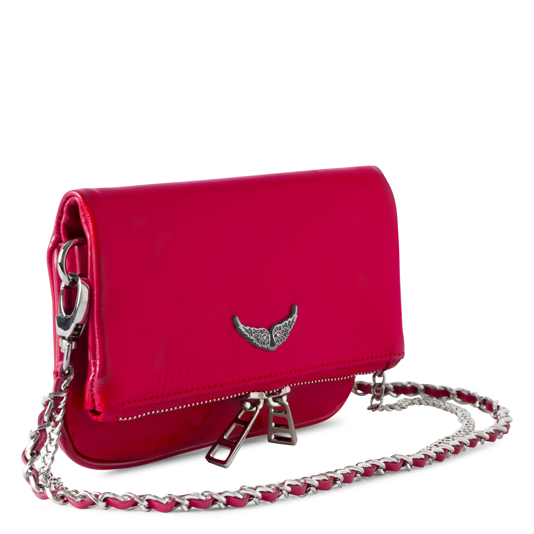 Pochette en cuir rock nano ZADIG&VOLTAIRE Rose