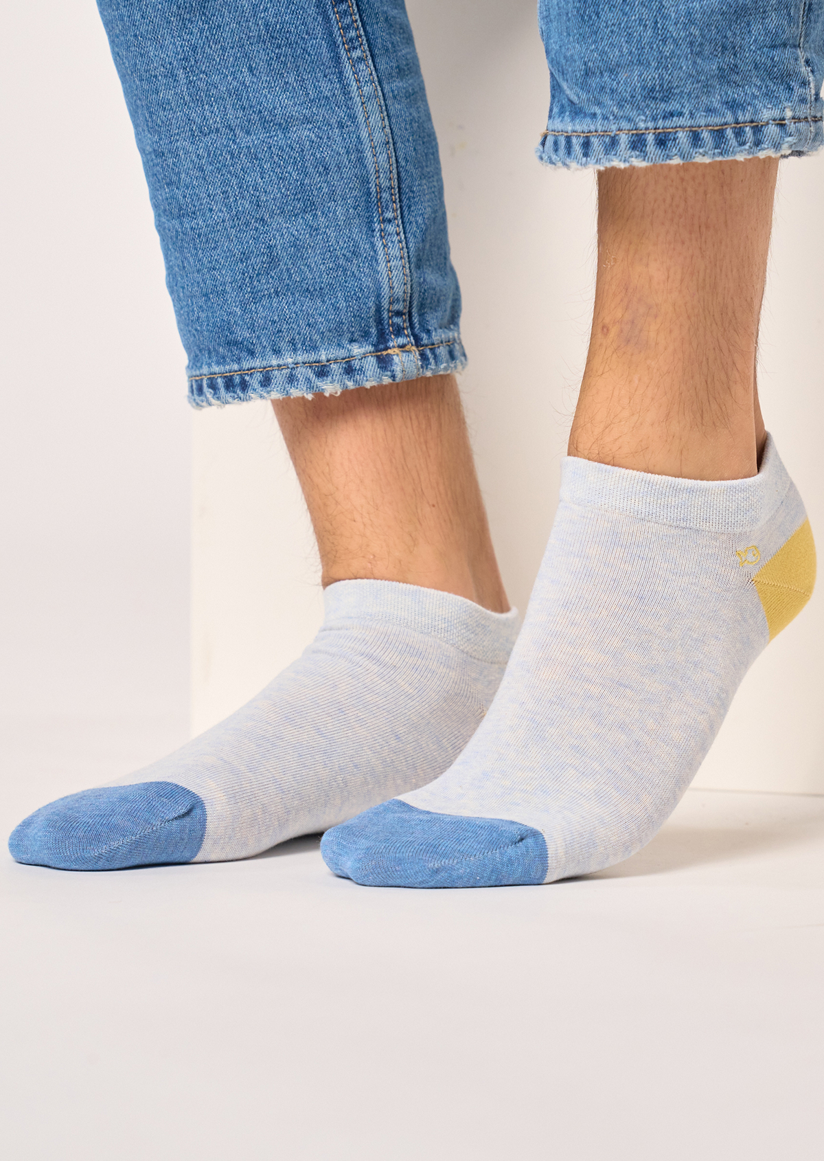 Socquettes en coton peigné unies BILLYBELT Bleu