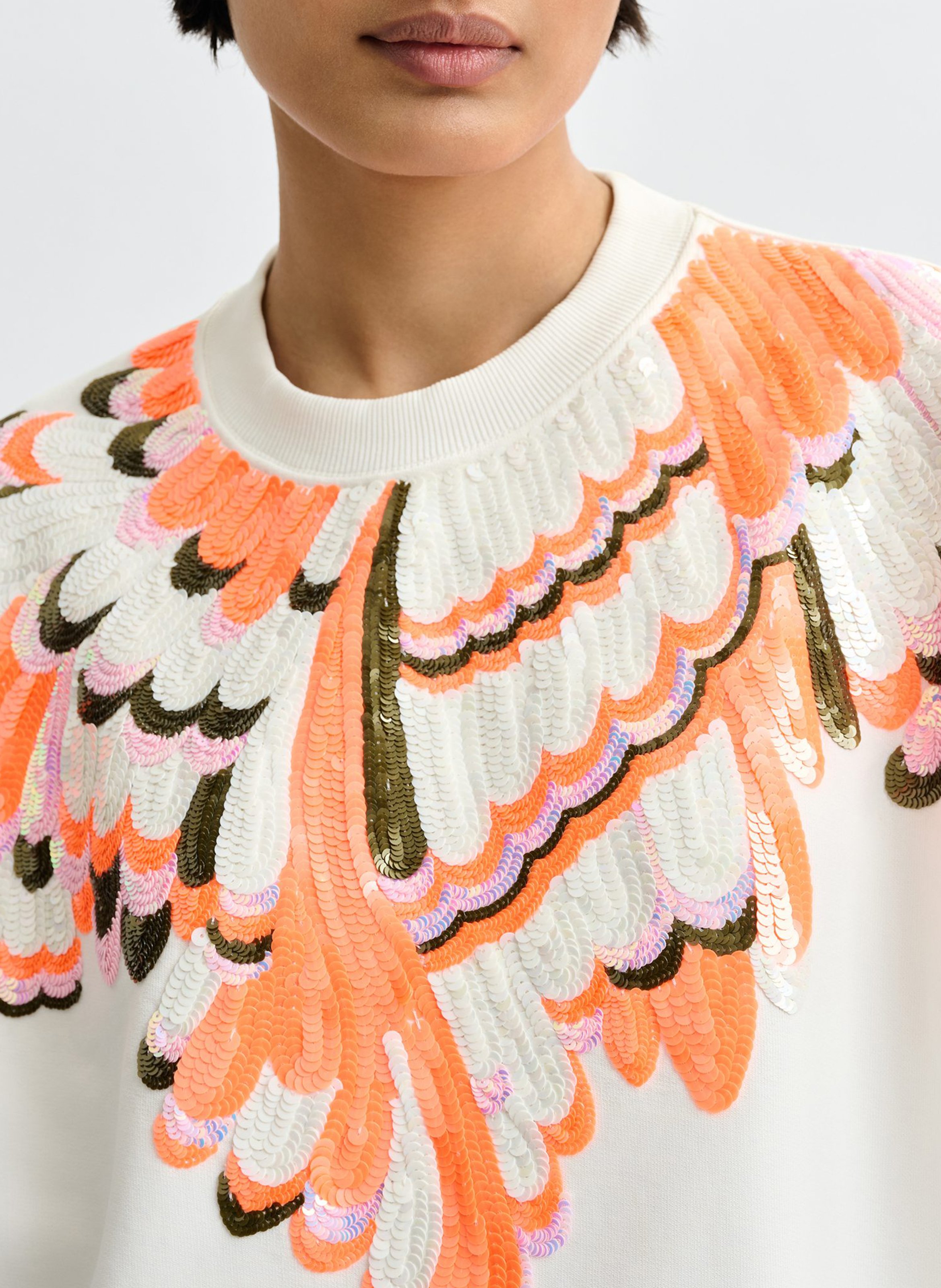 Sweat oversize col rond en coton jolies ESSENTIEL ANTWERP Blanc