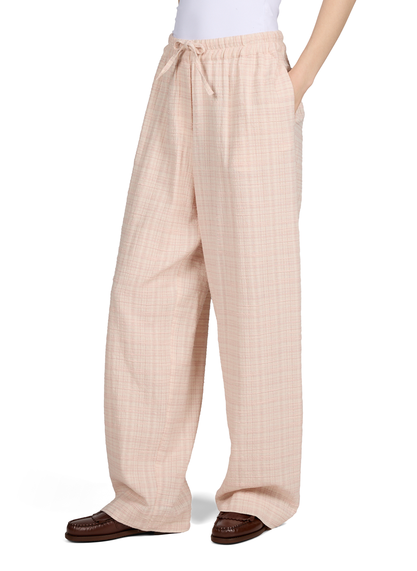 Pantalón Wilma a cuadros en mezcla de algodón OFFICINE GENERALE Rosa