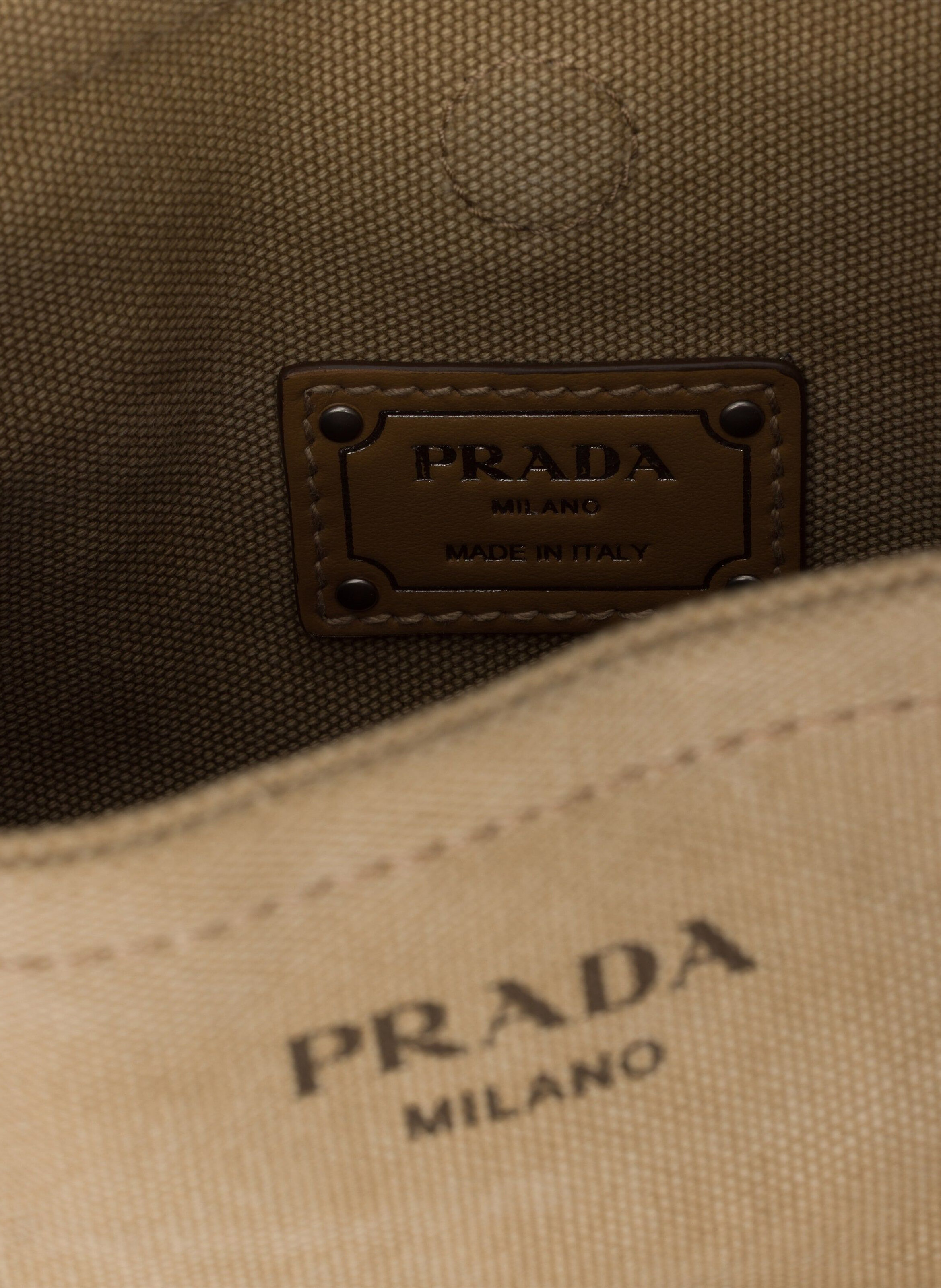 Sac porté épaule prada route en toile et cuir PRADA Beige