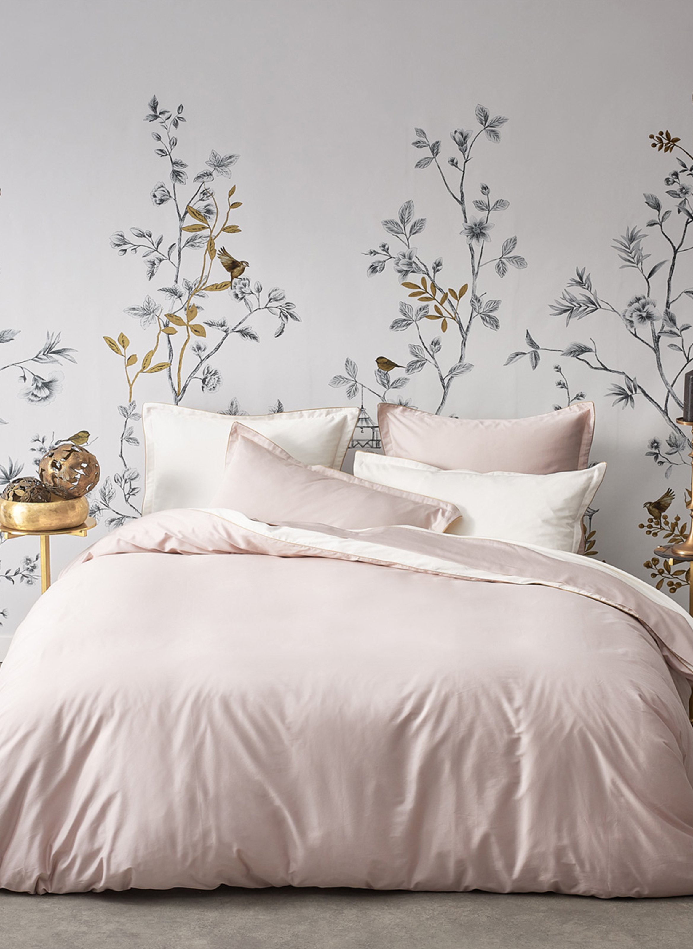 Housse de couette unie en satin de coton bio, nobel ALEXANDRE TURPAULT Rose