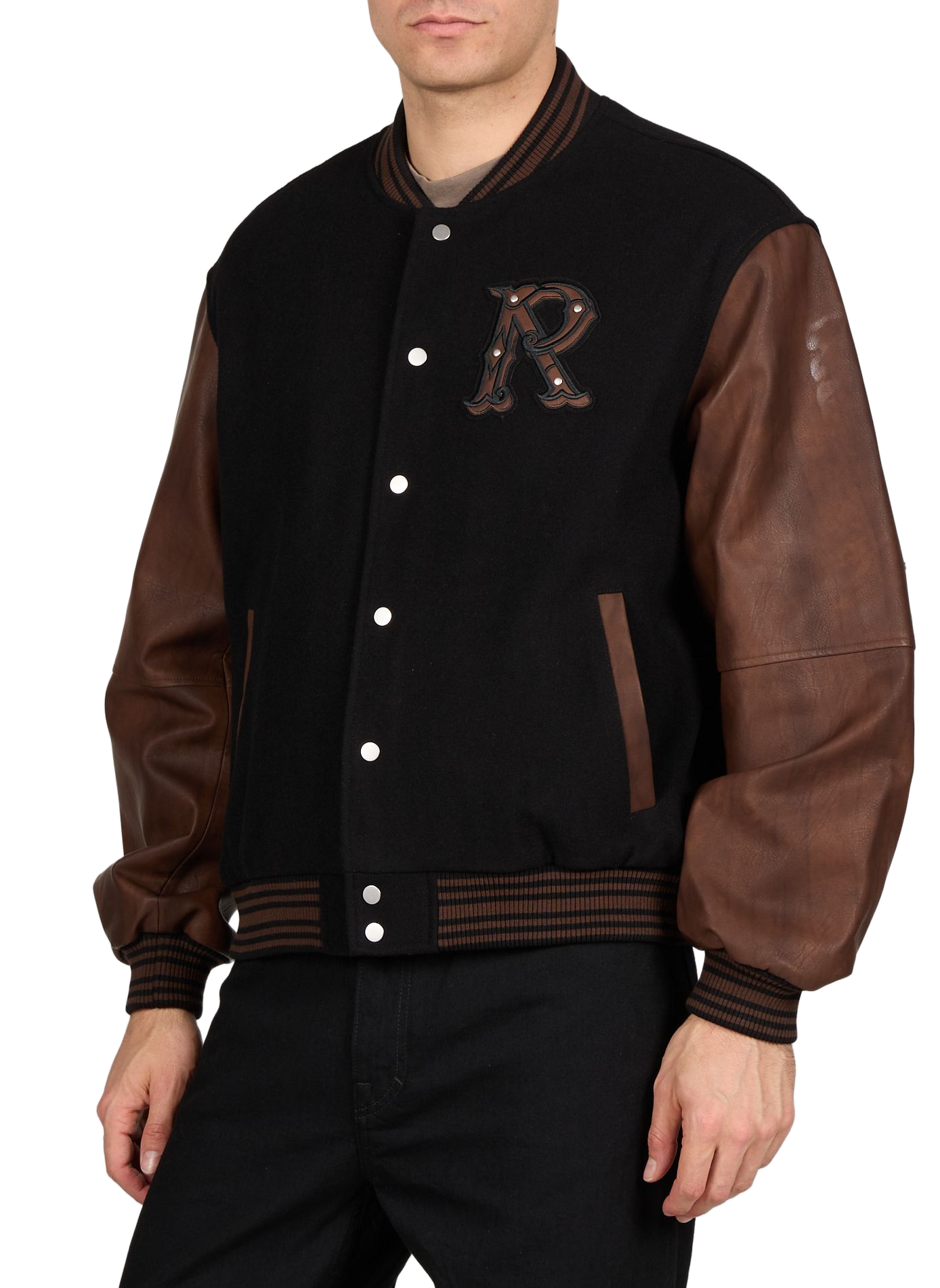 Bombers bi-matière en laine mélangée REPRESENT Noir