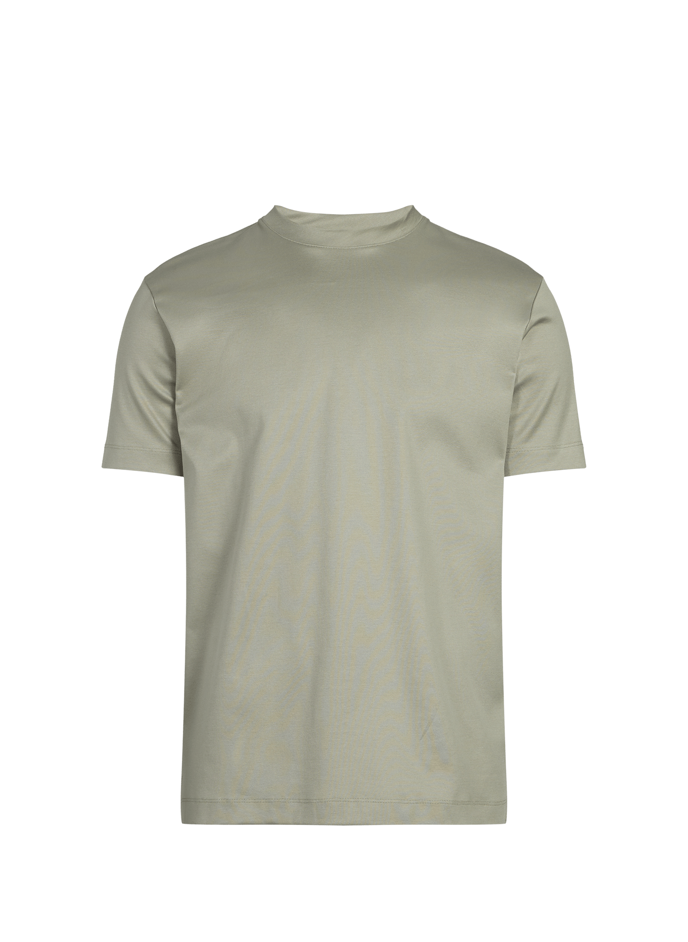 T-shirt uni à col rond en coton AURELIEN Kaki