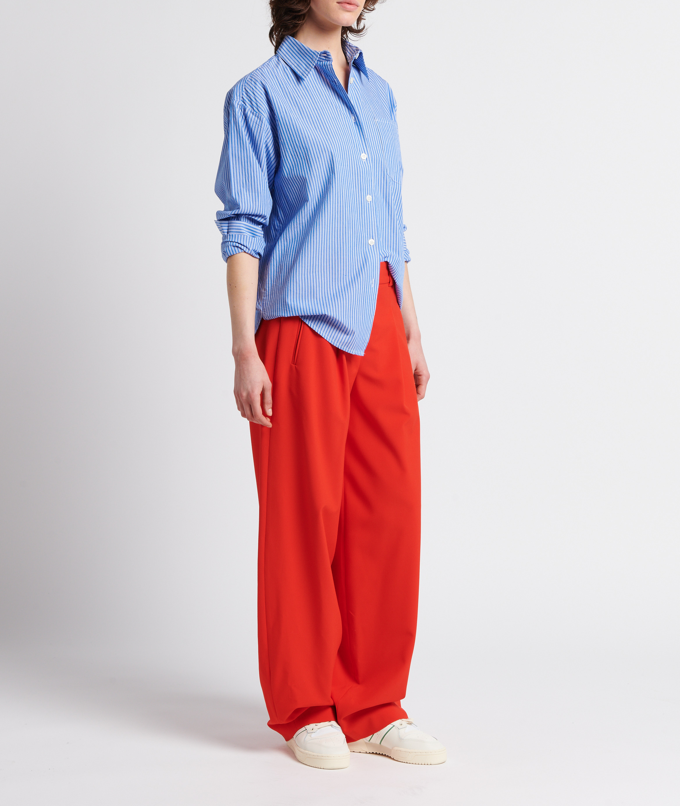 Chemise droite rayée en coton zatybay Bleu