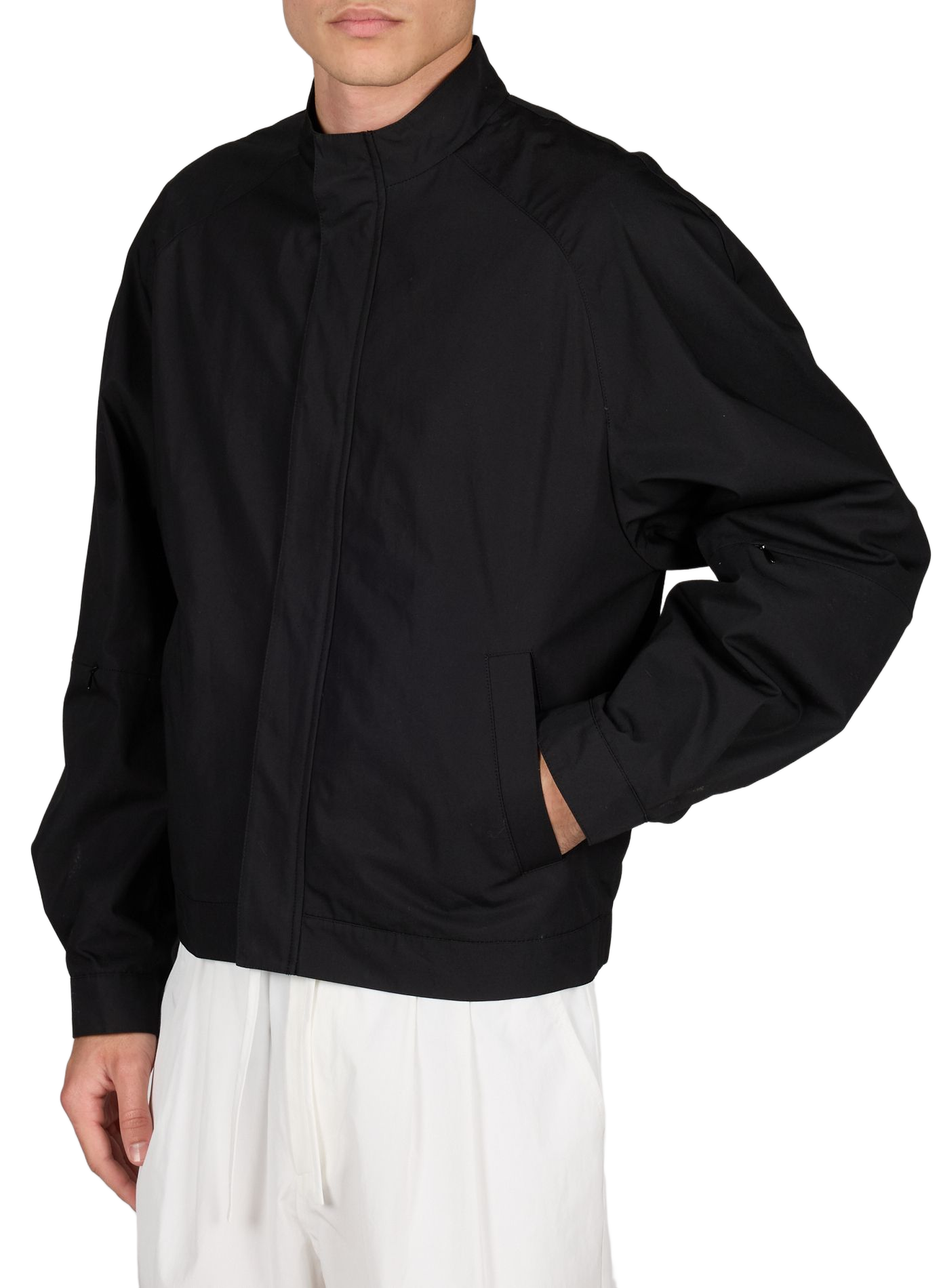 Jacket with a slightly raised collar in cotton AMOMENTO Black