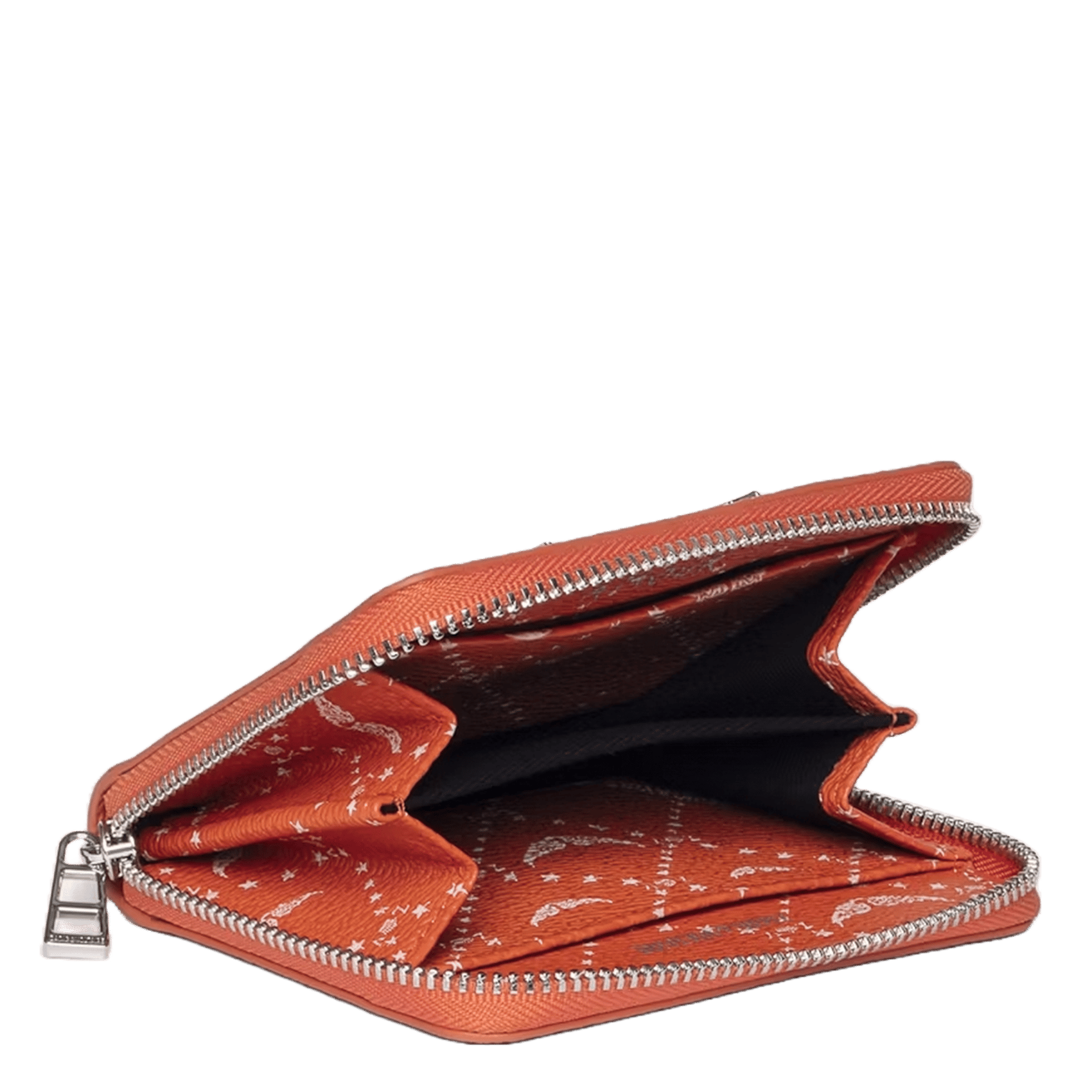 Mini ZV embossed shiny leather wallet ZADIG&VOLTAIRE Orange