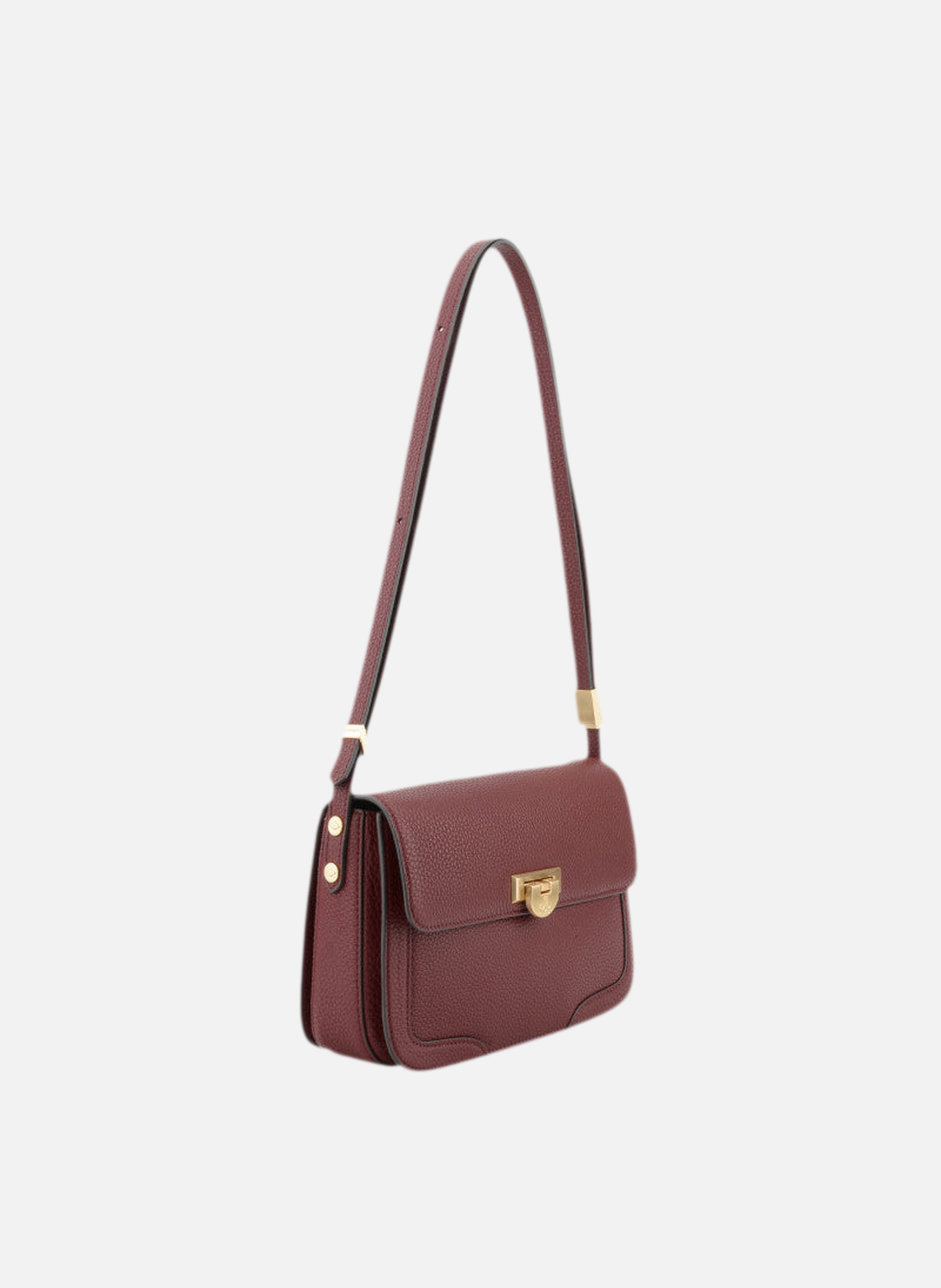 Auteuil | sac porté travers gm en cuir de vachette POURCHET Rouge