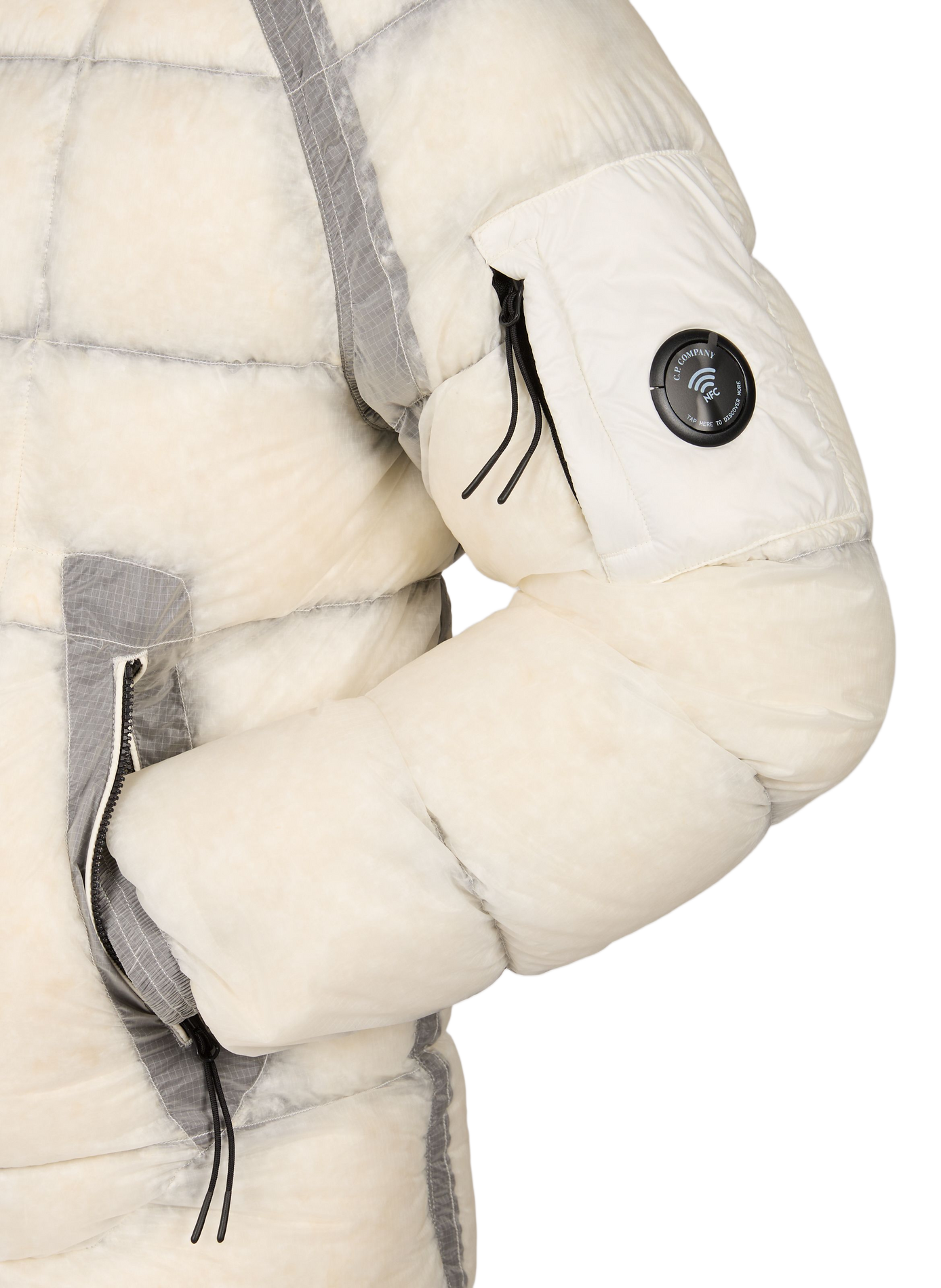 Quilted hooded Down jacket CP COMPANY White