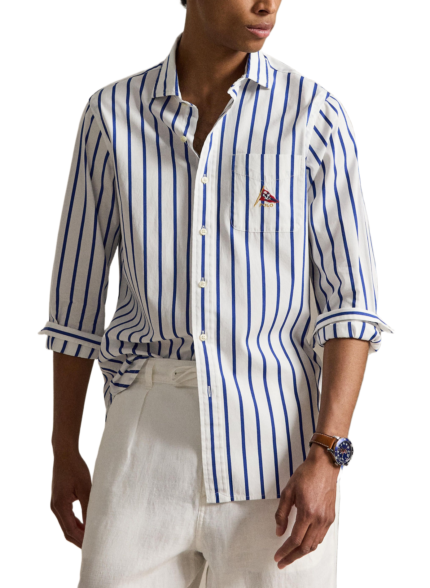 Straight striped cotton shirt POLO RALPH LAUREN White